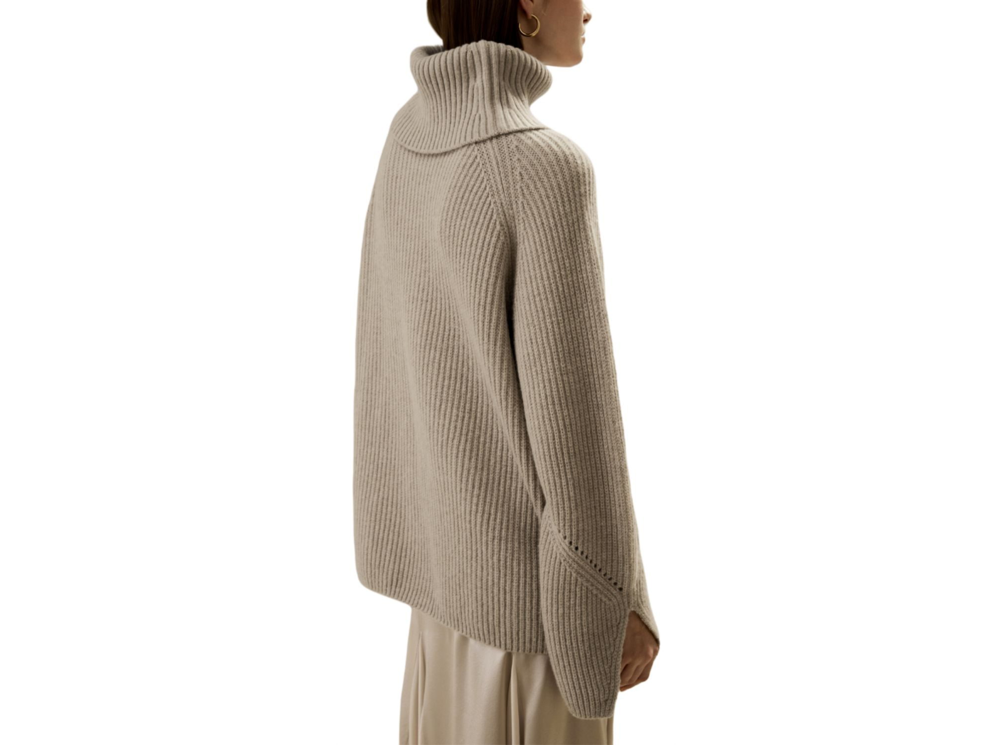 Oversized Merino Wool Sweater with Slit Sleeves — Image 3