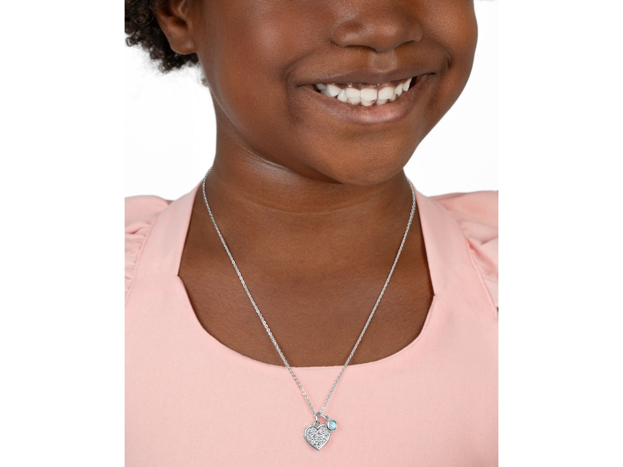 Children's Sterling Silver Oh So Loved Birthstone Girls' 12-14" Necklace — Image 3
