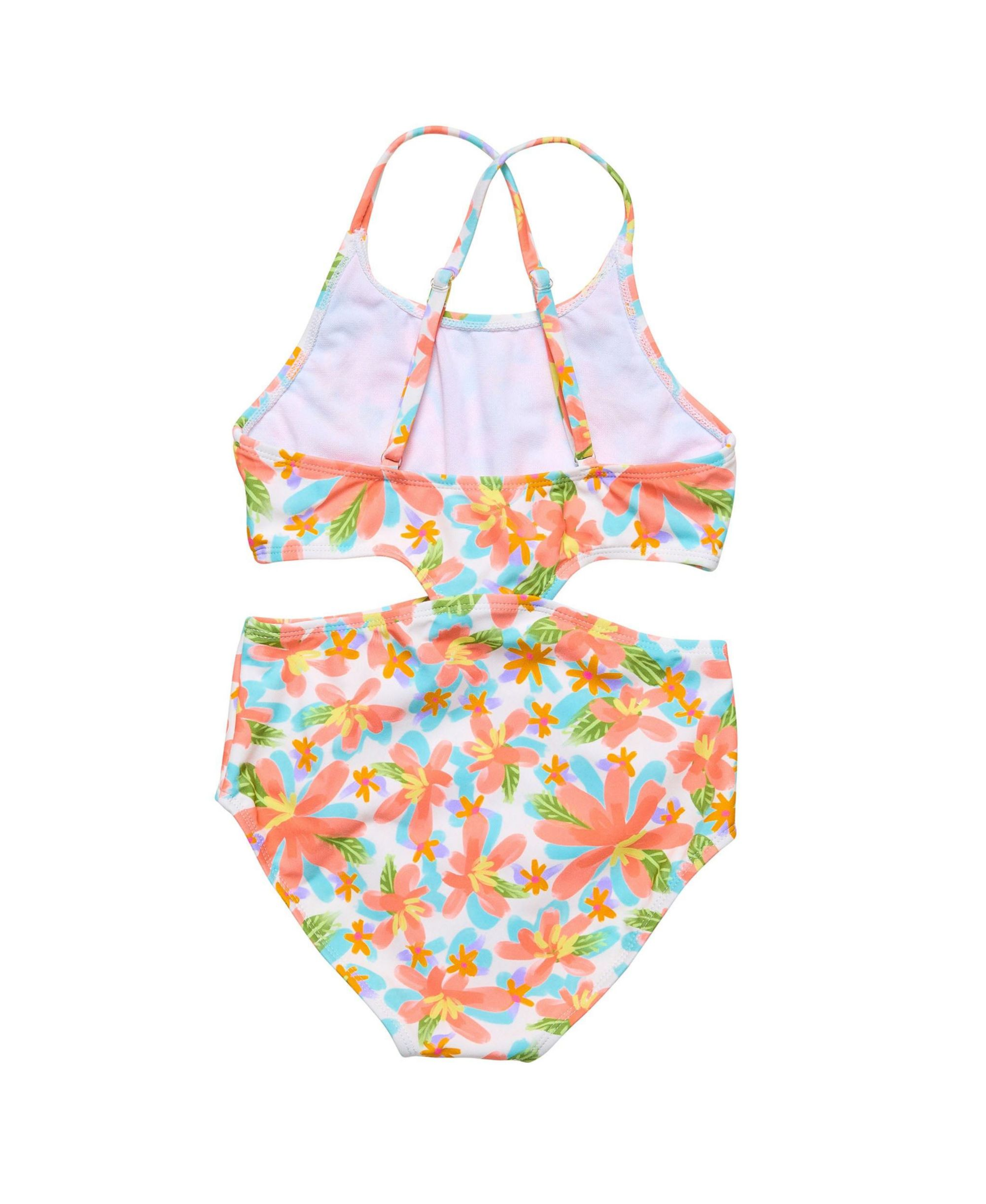 Unisex Hawaiian Luau Cut Out Swimsuit - Little Kid, Big Kid — Image 3
