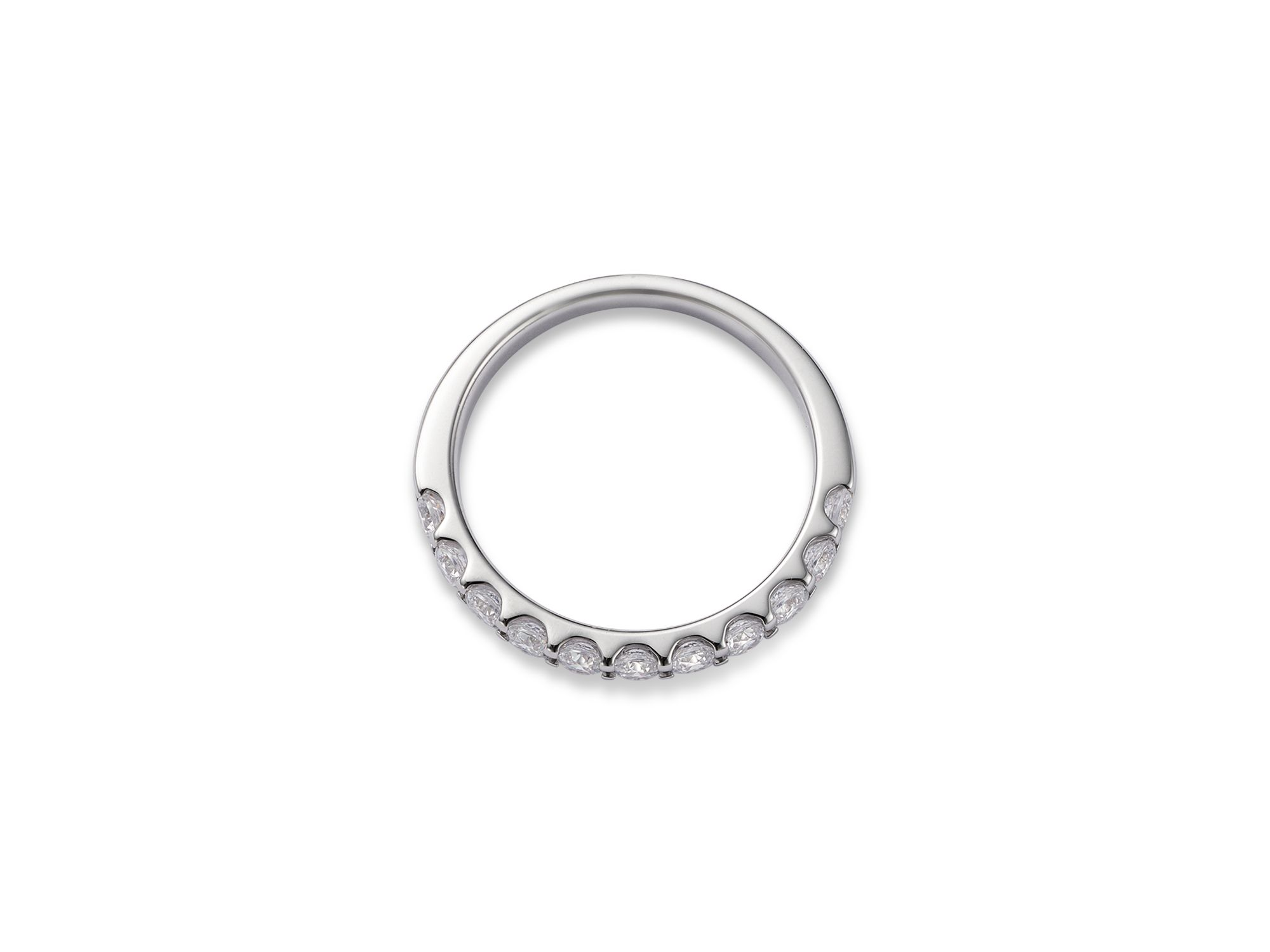 Round Cut Certified Diamond Band in 14K White Gold, 0.75 ct.t.w. — Image 4