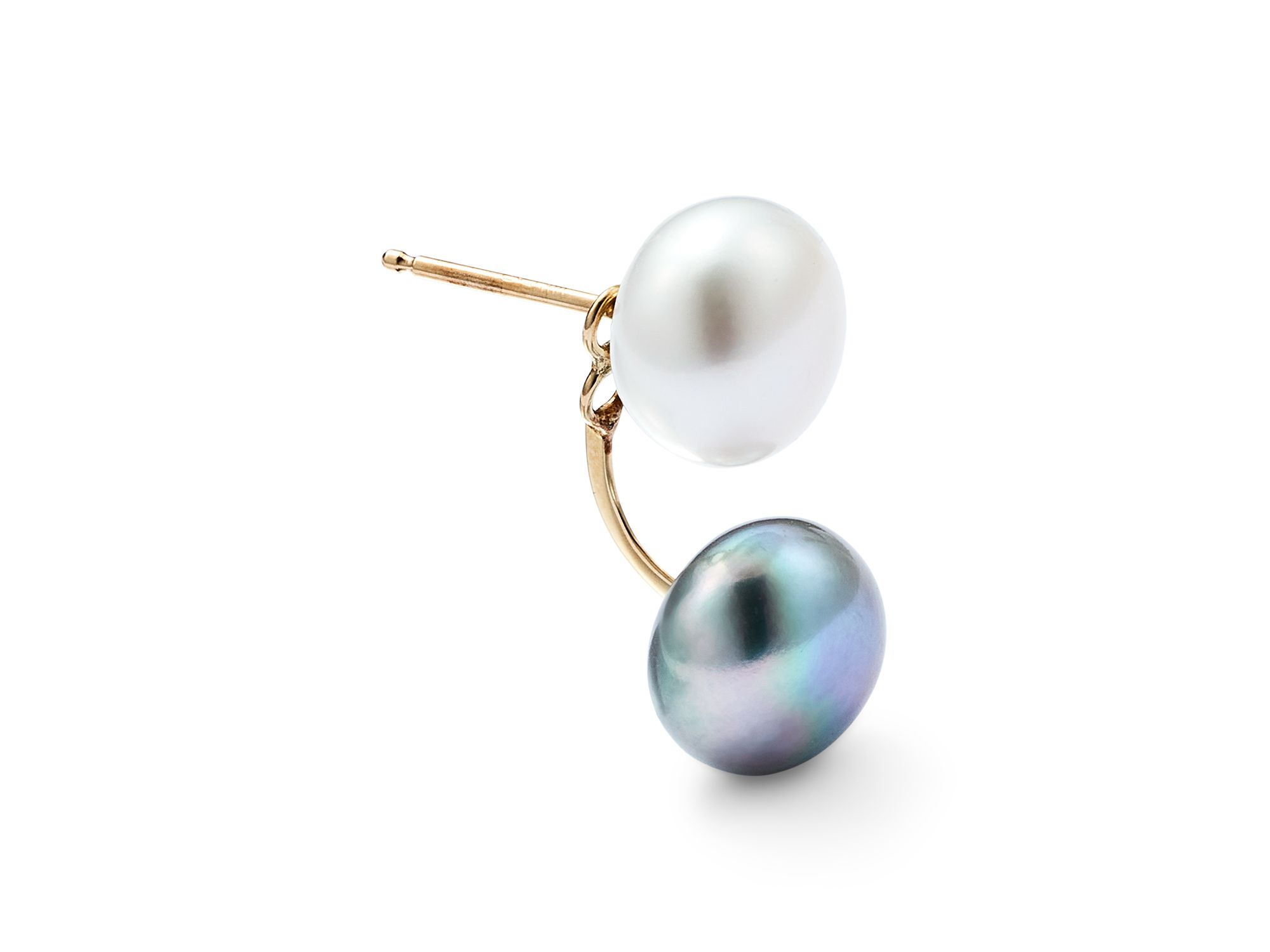 Cultured Freshwater Pearl Ear Jacket in 14K Yellow Gold — Image 5