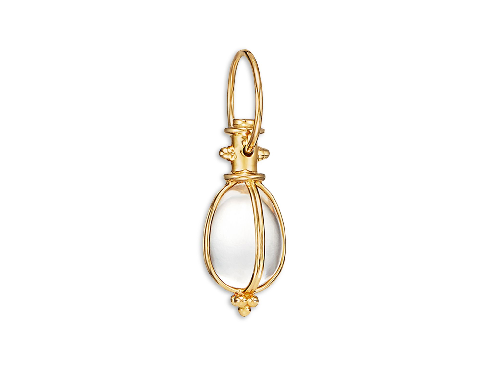Oval Crystal Amulet in 18K Yellow Gold — Image 6