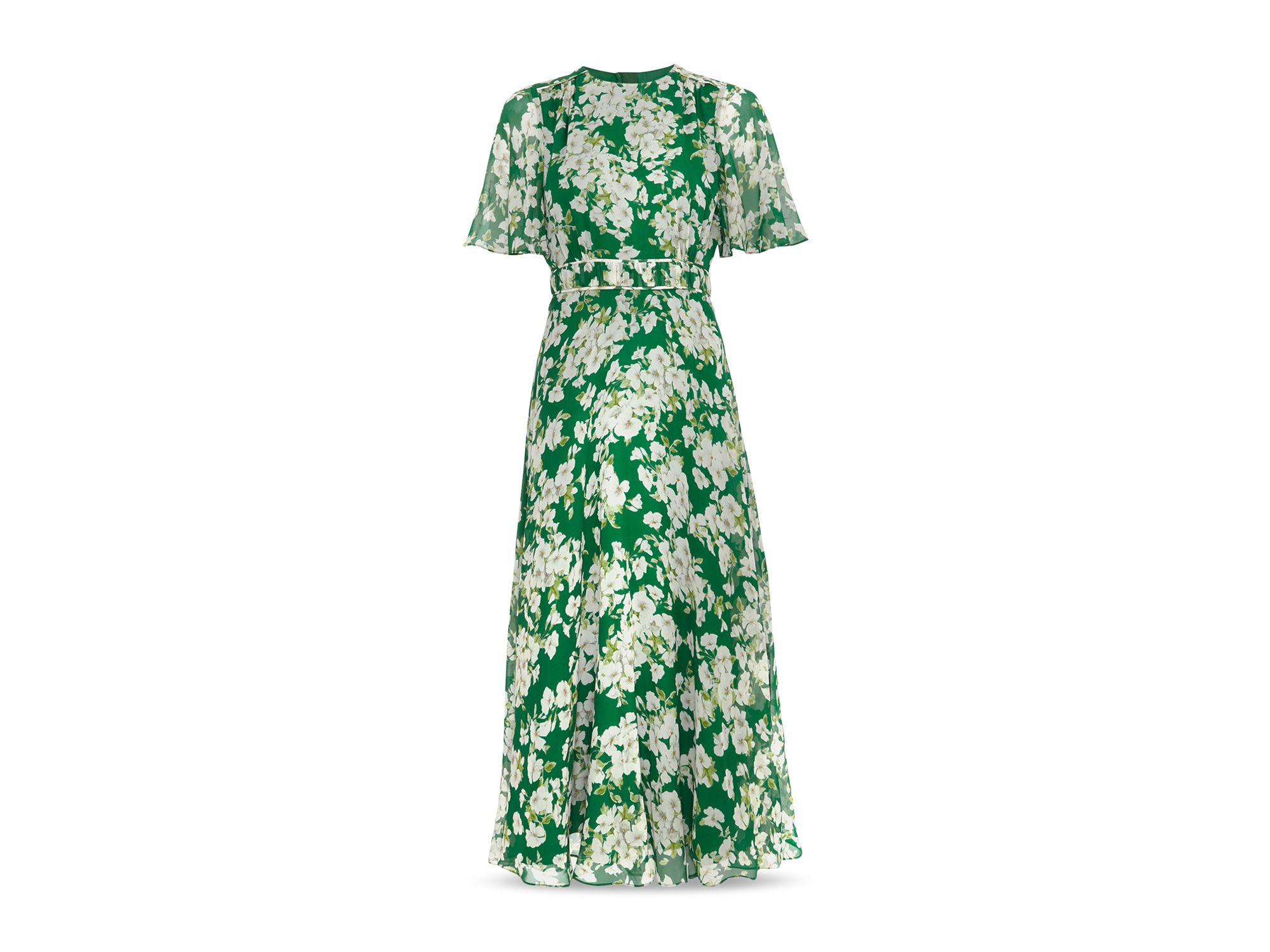 Bronwyn Floral Print Silk Midi Dress — Image 6