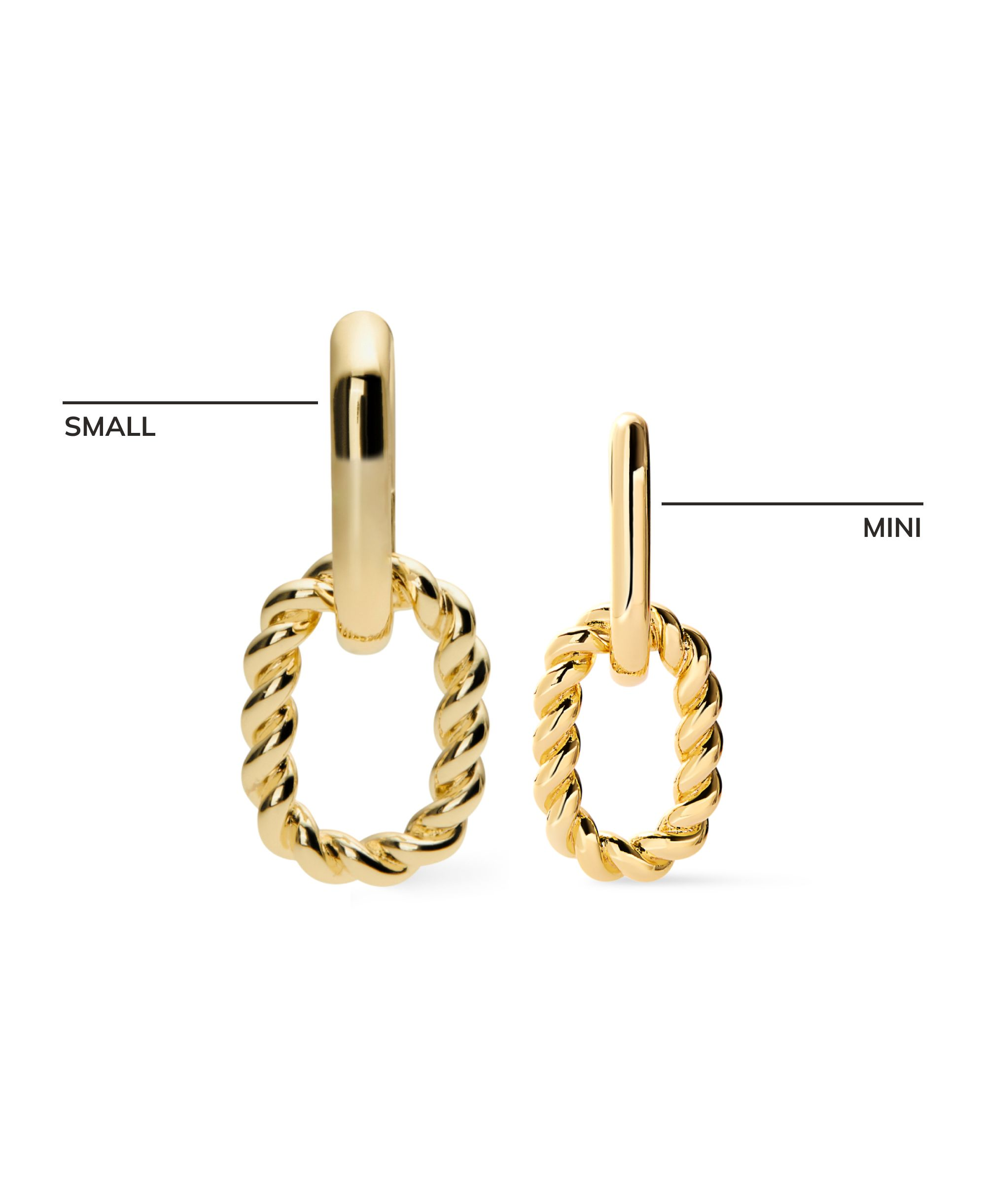 Ash Double Mini Gold Drop Earrings — Image 6