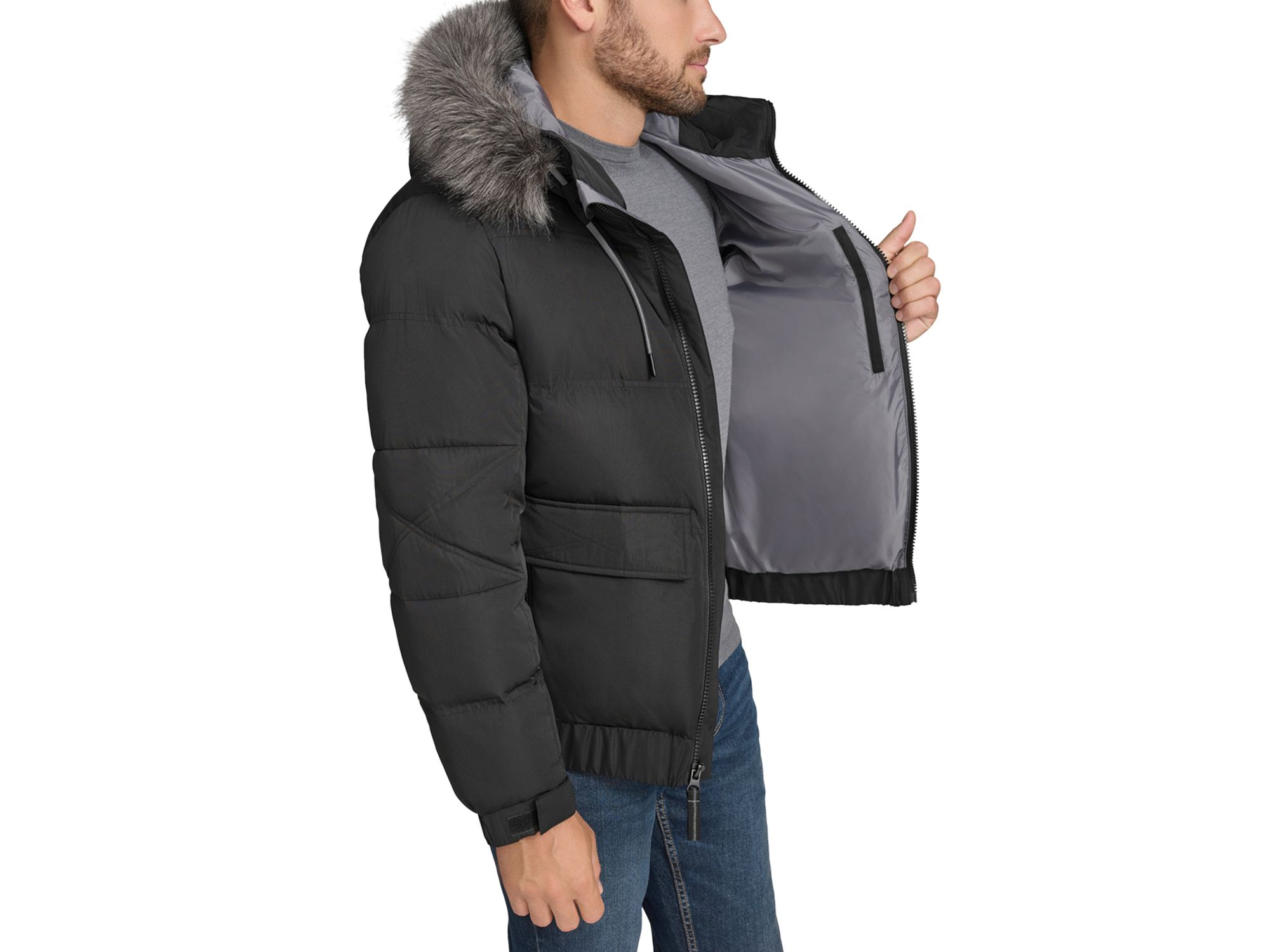 Lithgow Bomber Jacket with Removable Hood — Image 4