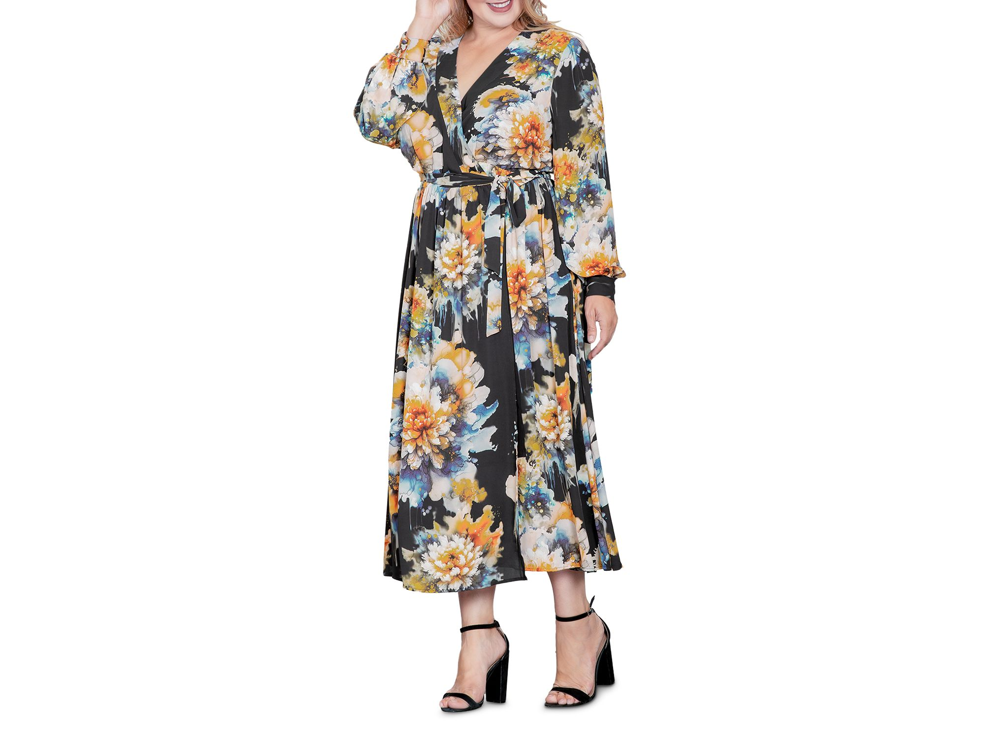 Plus Size Wrap Maxi Dress — Image 3