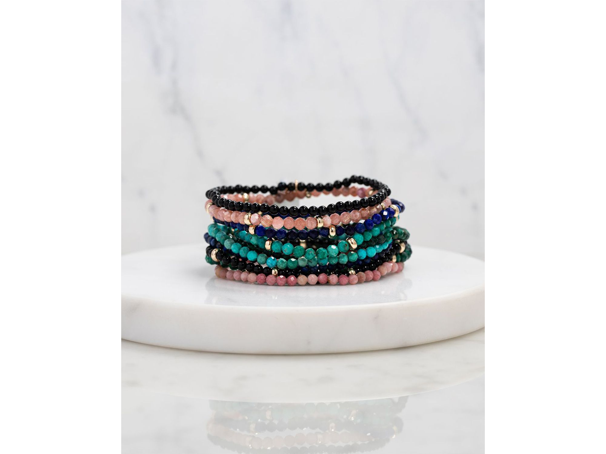 Rhodocrosite Bead Stretch Bracelet — Image 5