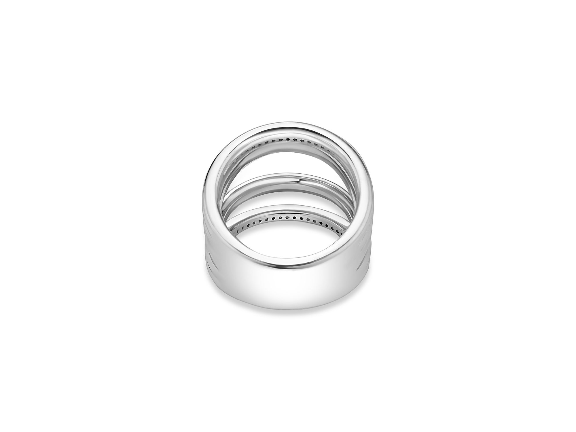 Two Tone Caviar Lux Five Row Diamond Ring, 0.29 tcw — Image 5
