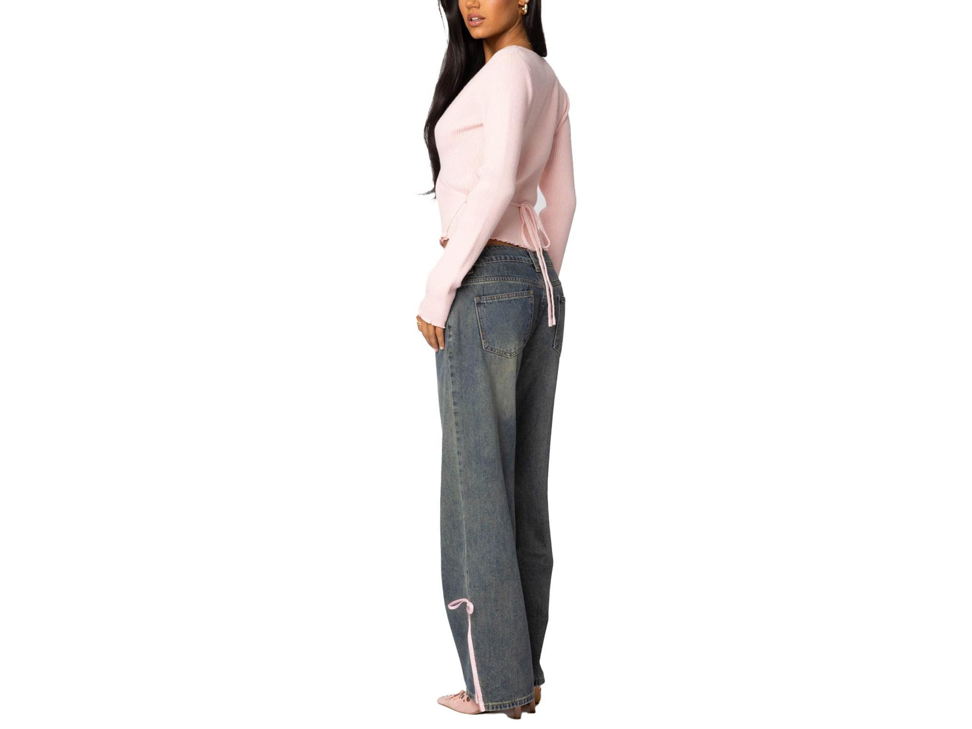 Paden Ribbed Knit Wrap Top — Image 3