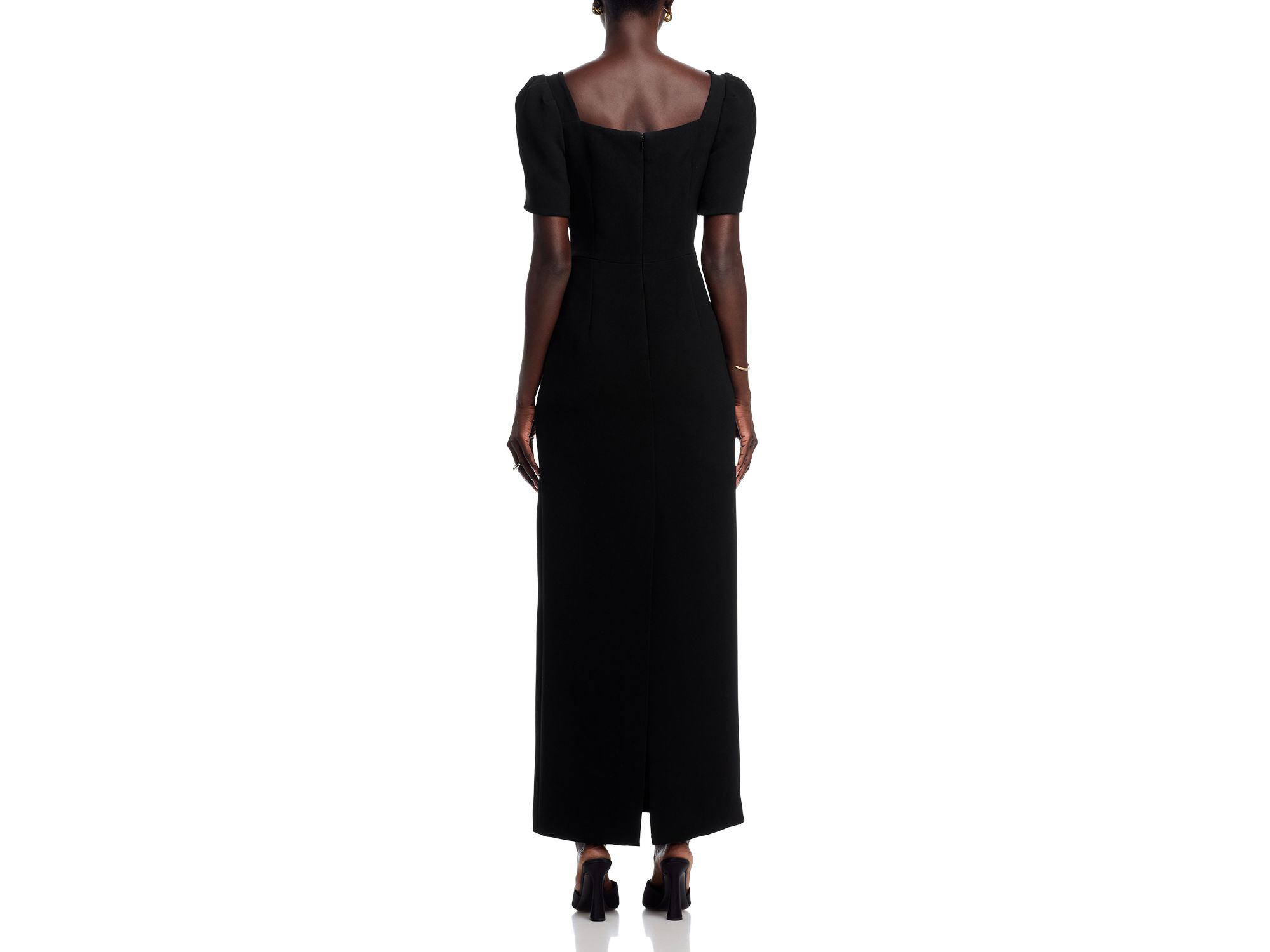 Floral Appliqué Crepe Gown — Image 4