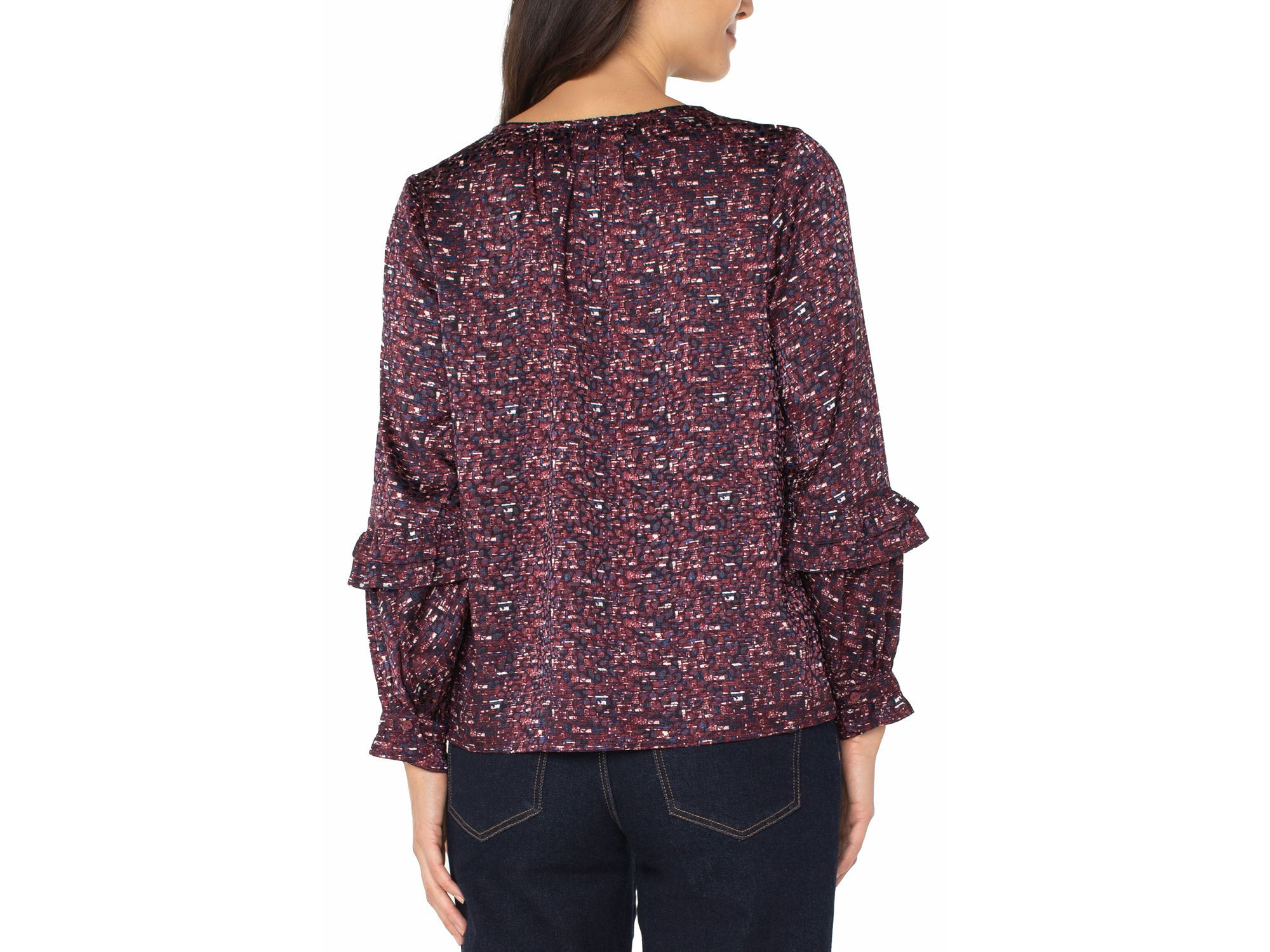 Ruffled Sleeve V Neck Top — Image 3