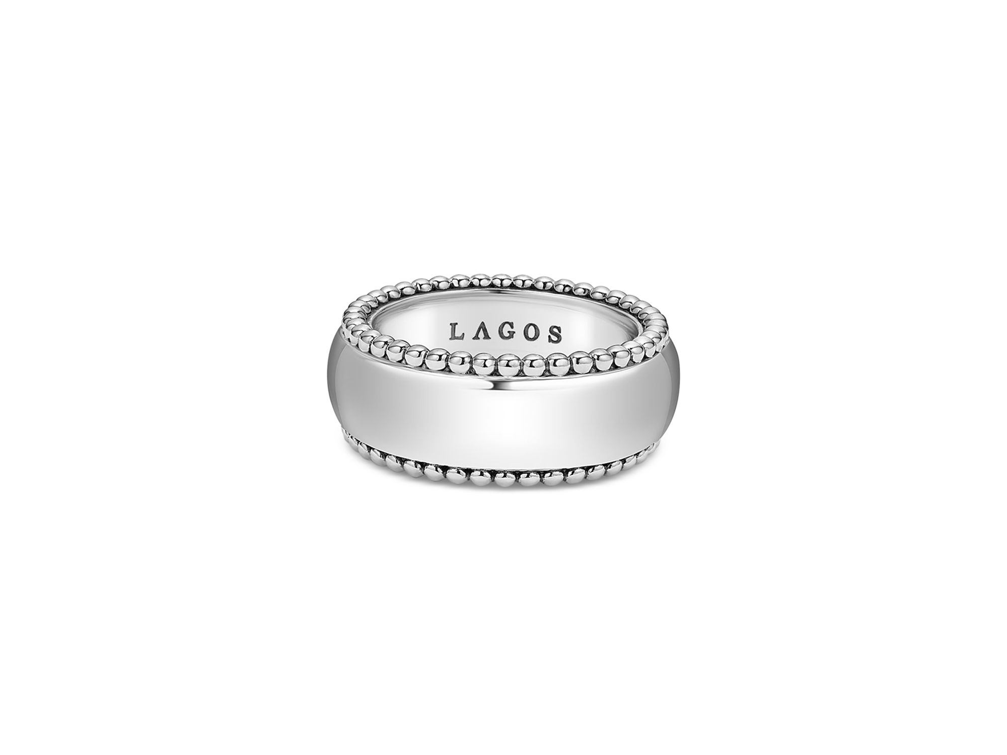 Men's Sterling Anthem Polished Caviar Bead Band - Exclusive — Image 3