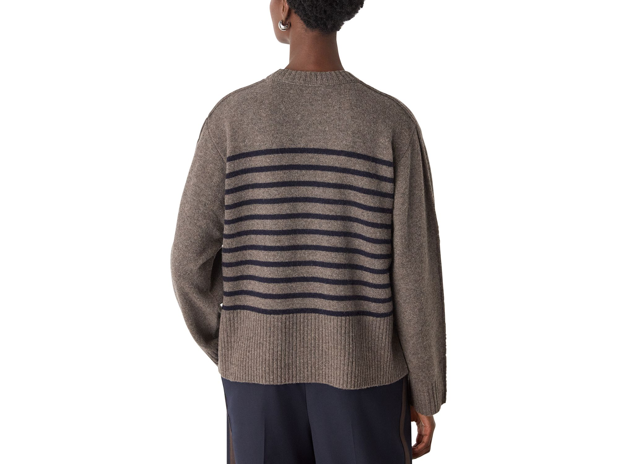 Wool Stripe Crewneck Sweater — Image 3