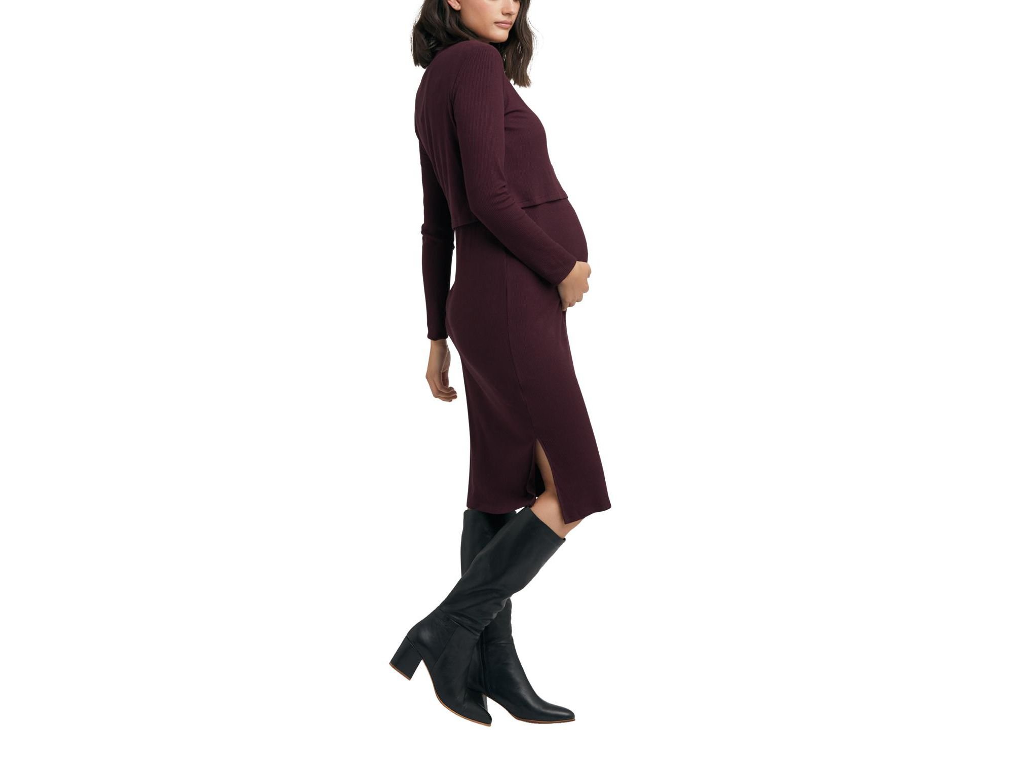 Ruby Rib Nursing Midi Dress — Image 3