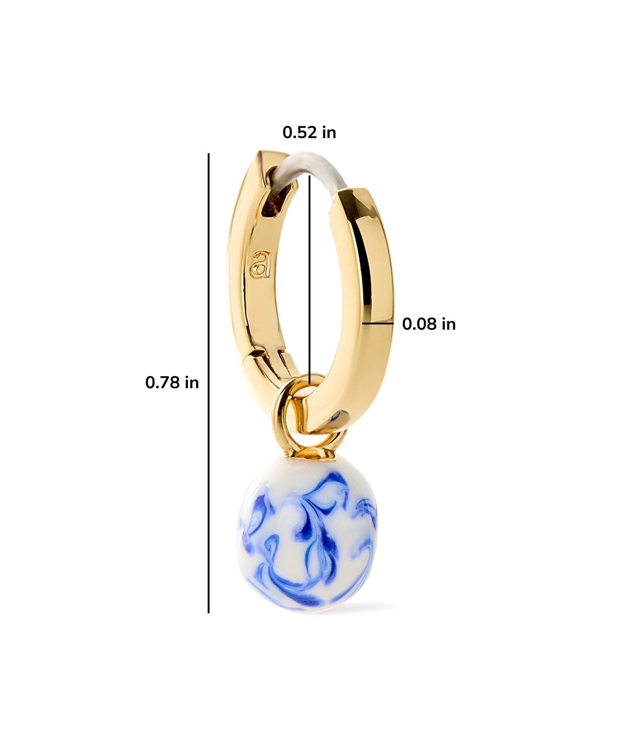 Lainey Marble Gold Drop Earrings — Image 5