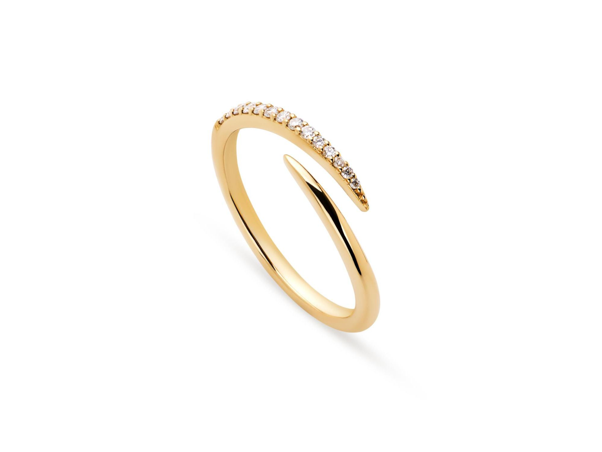 Gold Lab-Grown Diamond Bypass Band Ring — Image 4