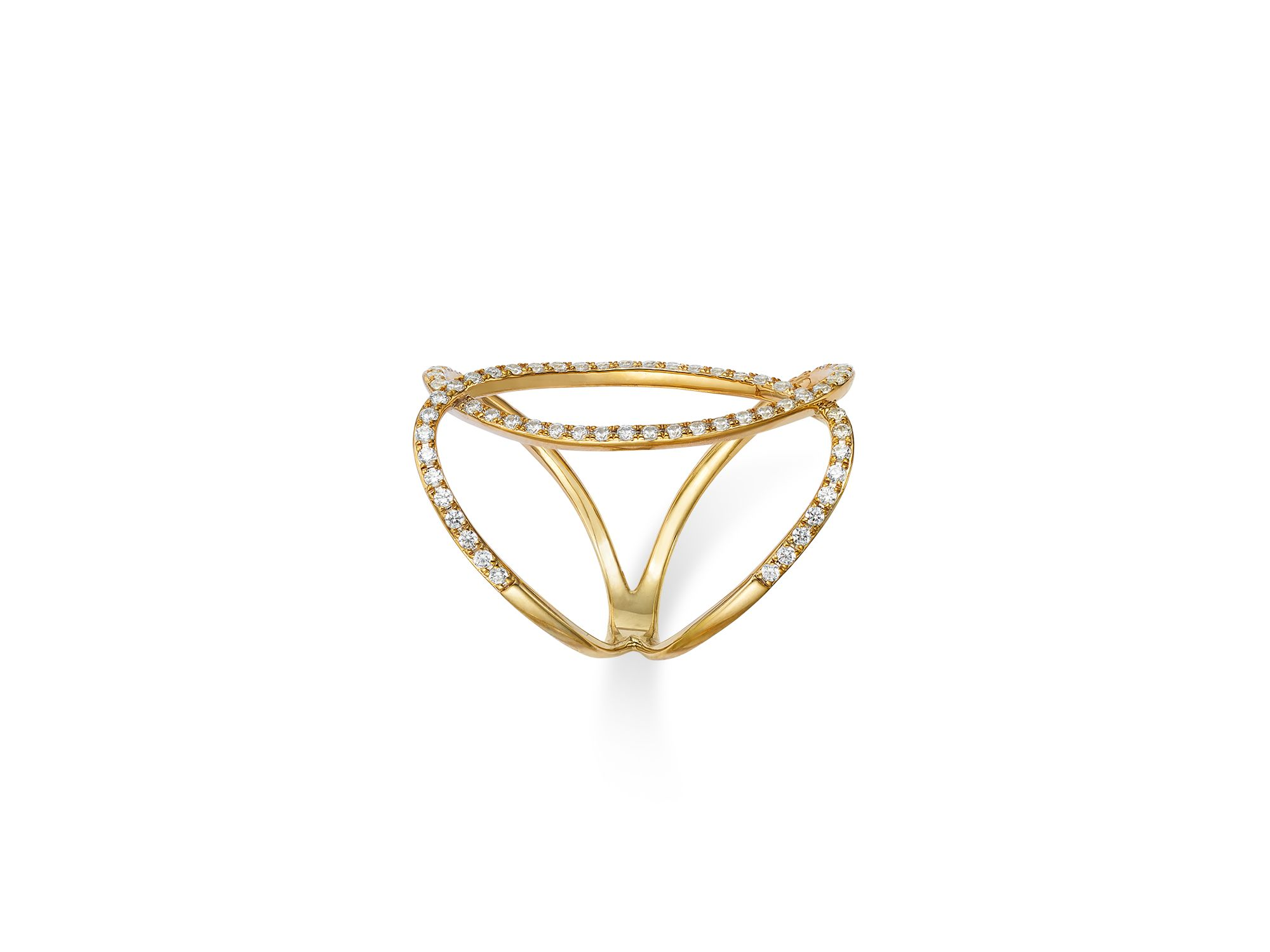 Diamond Crossover Ring in 14K Yellow Gold, 0.75 tcw — Image 4