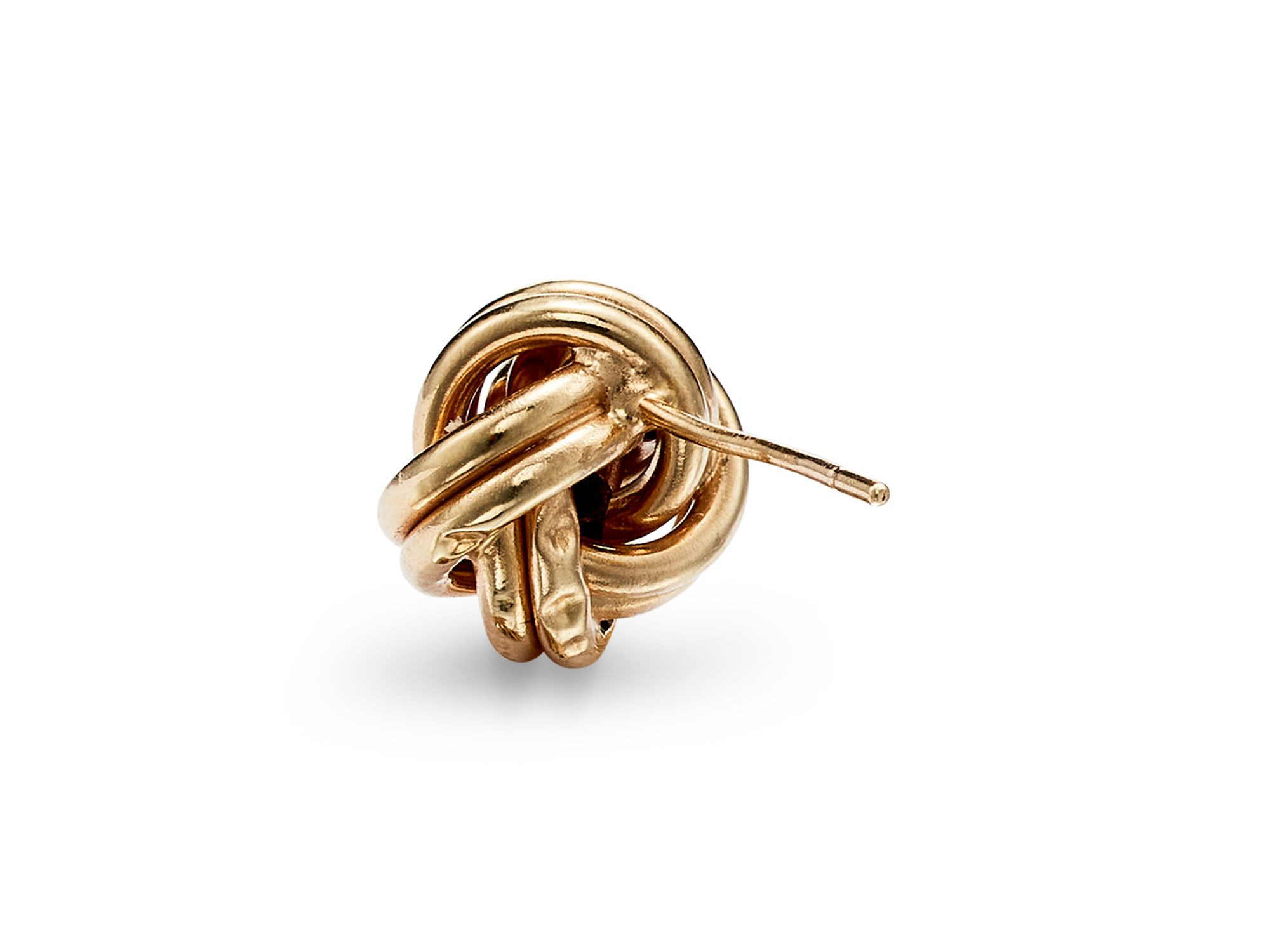 14K Yellow Gold Royal Chain Love Knot Stud Earrings — Image 4