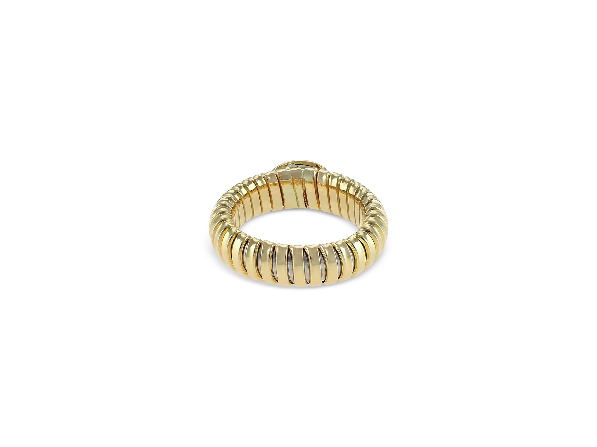 18K Yellow Gold Via Giardino Tubogas Diamond Cluster Ring — Image 4