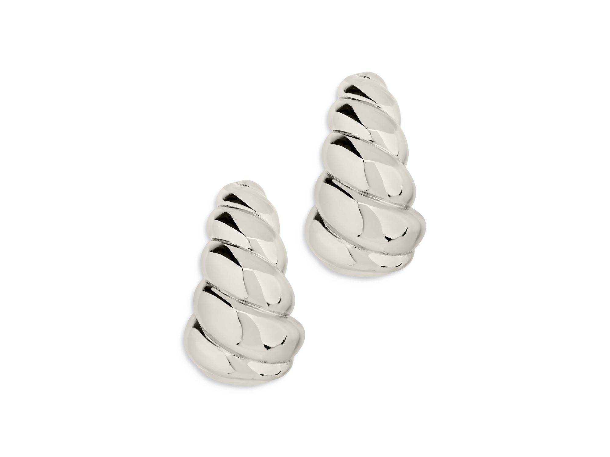 Bobine Statement Earrings in Rhodium Plated — Image 4