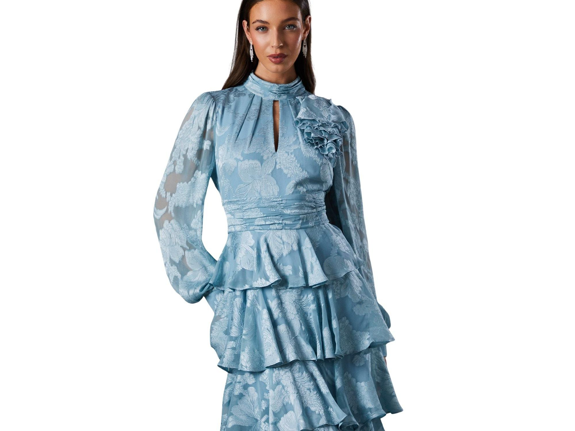 Jacquard Tiered Maxi Dress — Image 3
