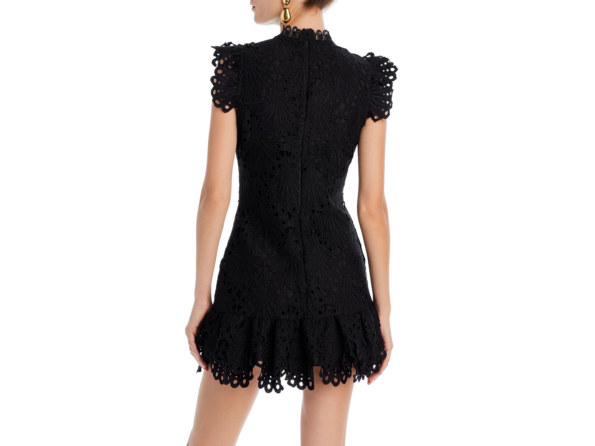 Mock Neck Lace Shift Dress - Exclusive — Image 4
