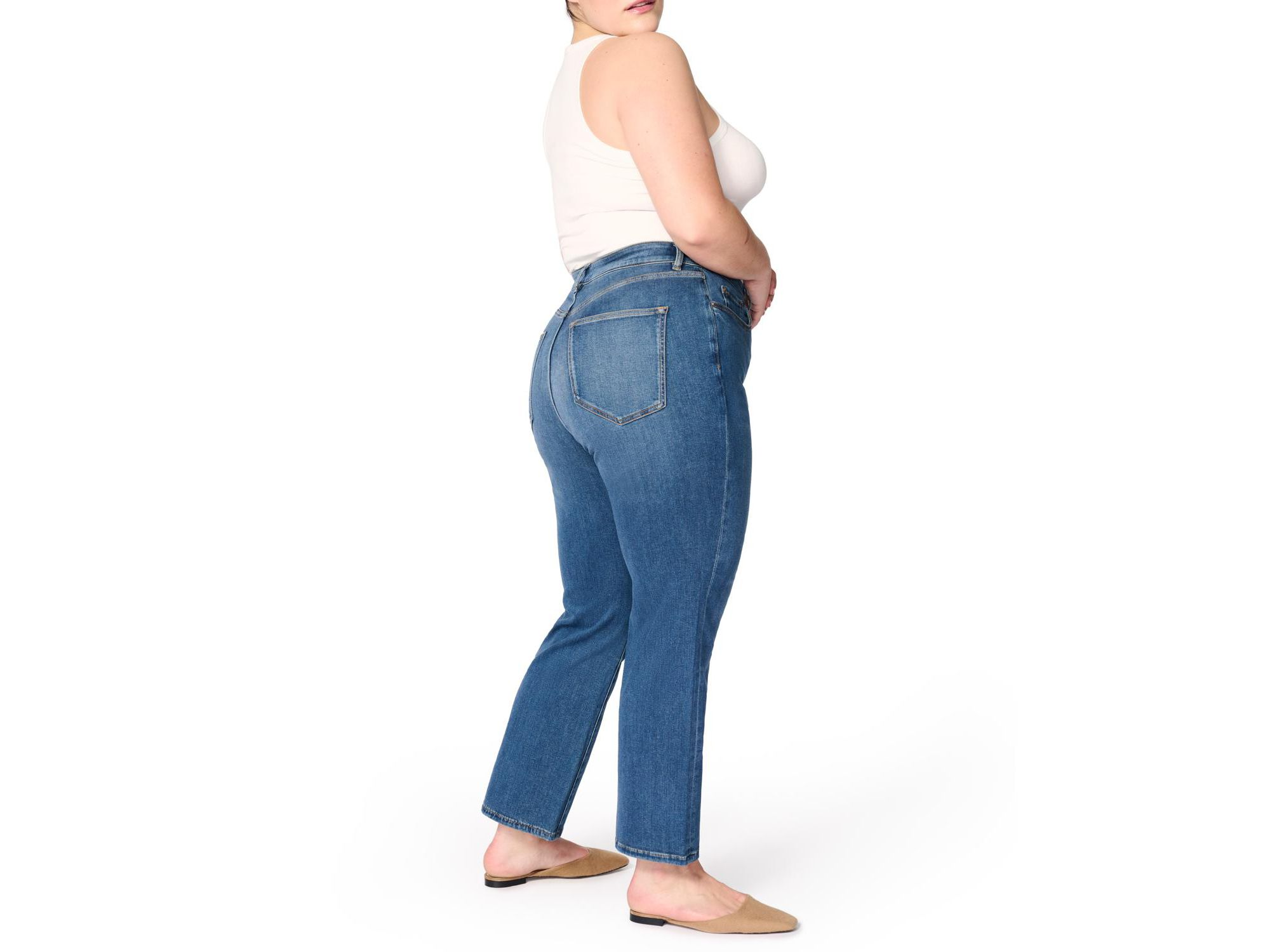 ASE Plus Stretch High Rise Straight Jean in Takeoff — Image 3