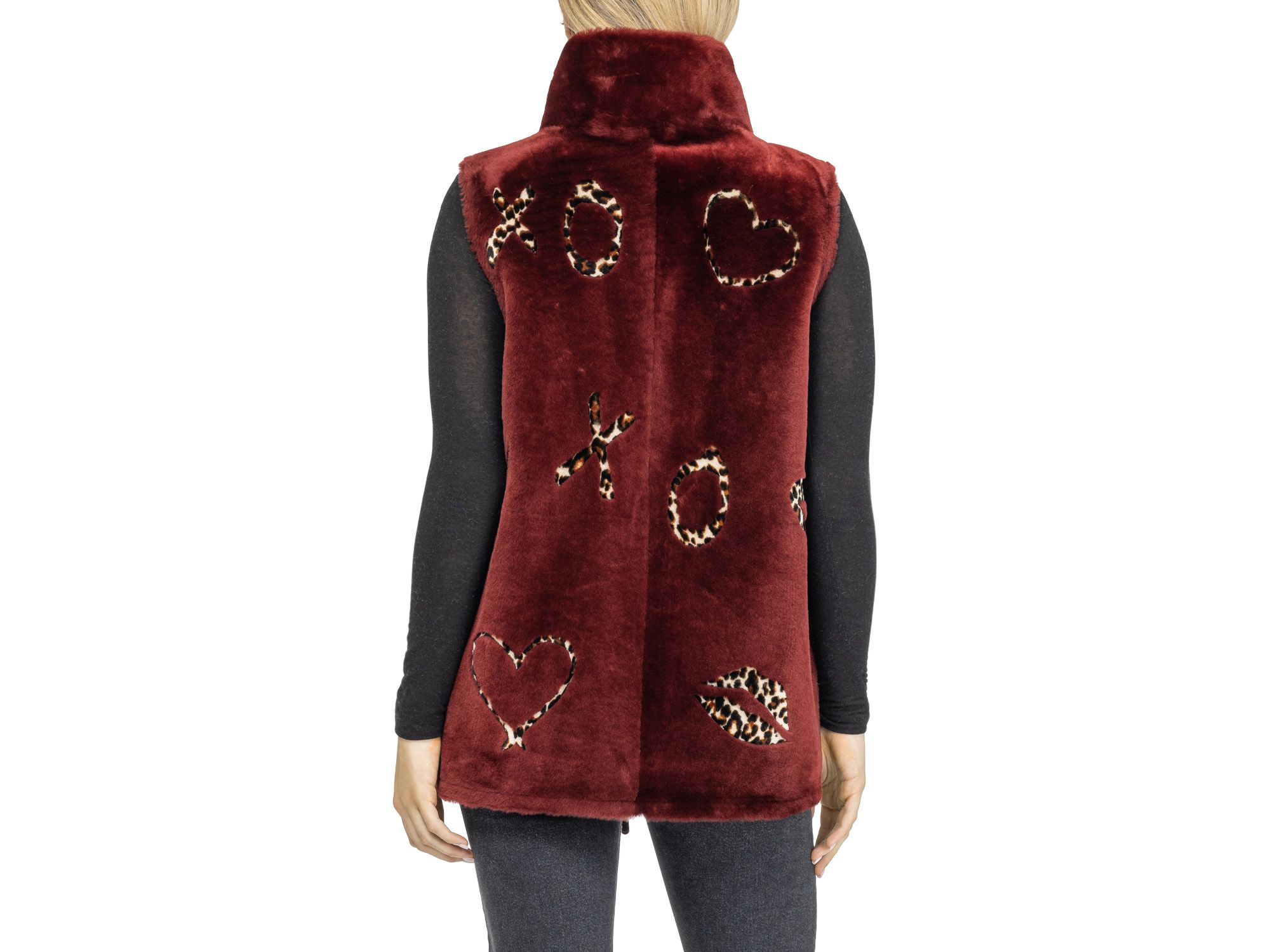 Reversible Shearling Zipper Vest — Image 3