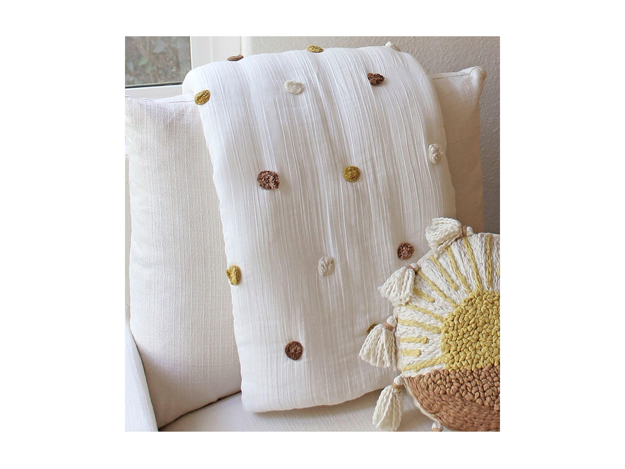 Kendi Pom Pom Quilted Blanket - Ages 0-36 Months — Image 3
