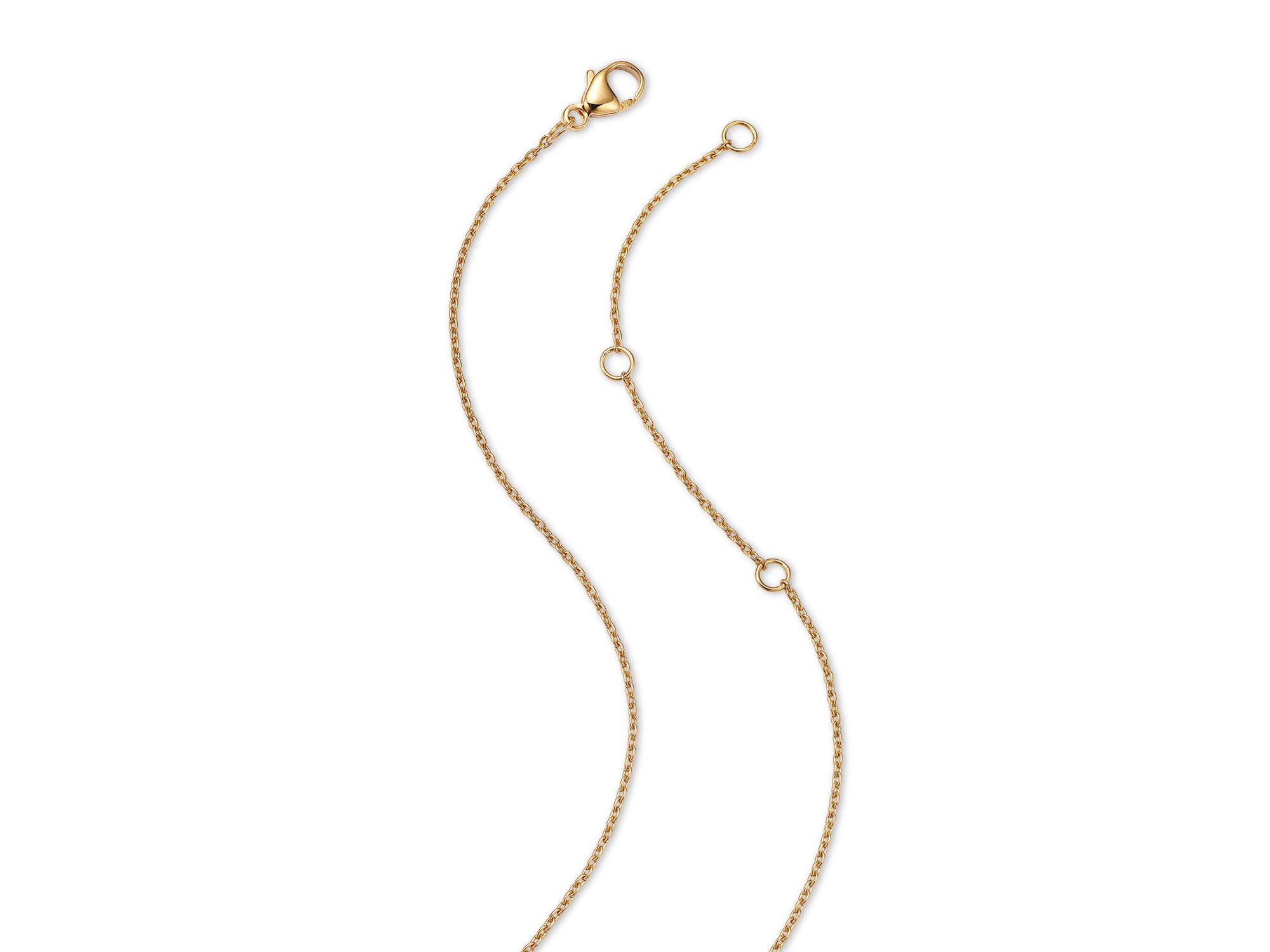 Diamond Emerald Cut Halo Pendant Necklace in 14K Yellow Gold, 0.60 tcw — Image 3
