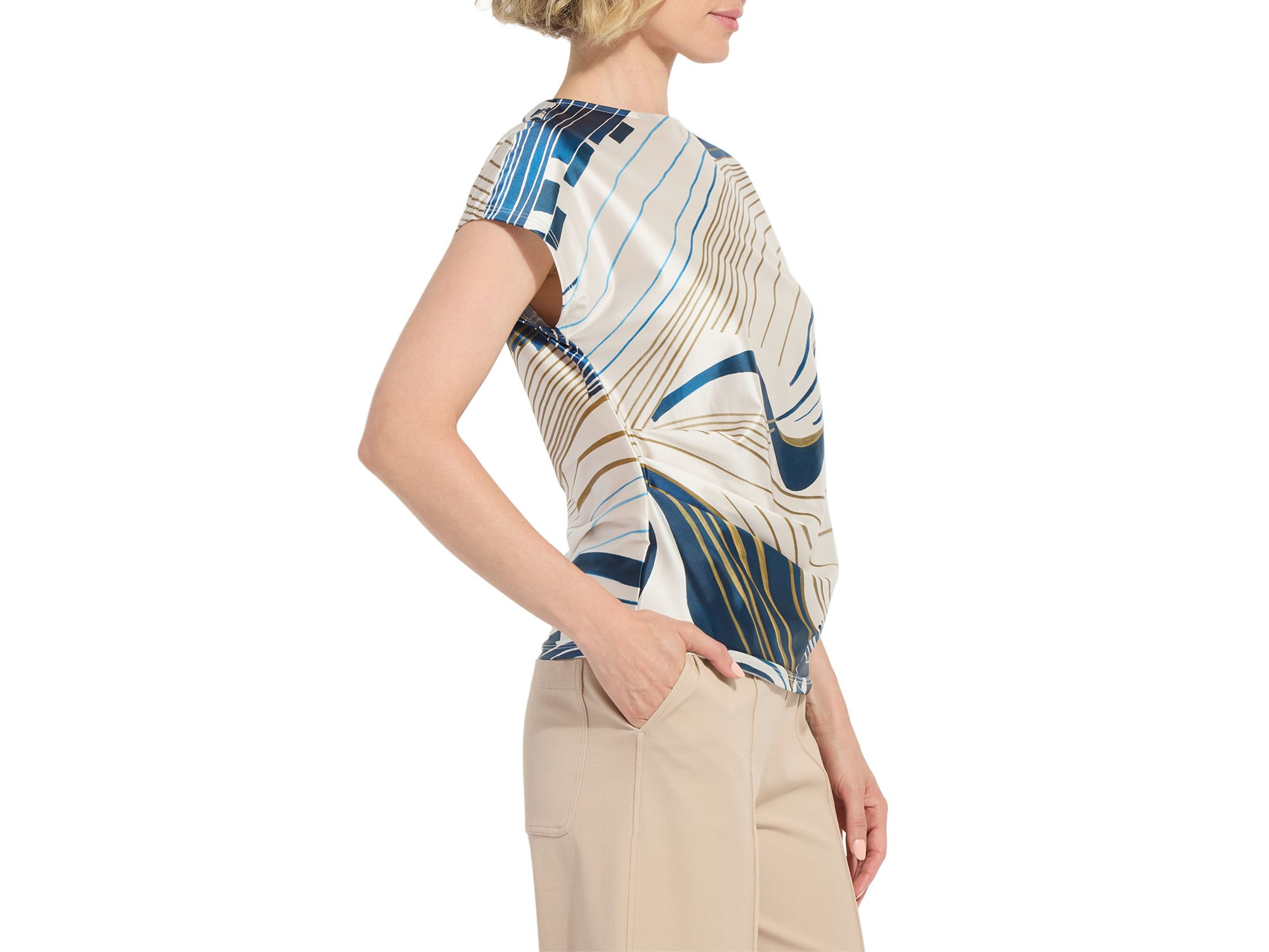 Faride Side Pleated Printed Top — Image 5