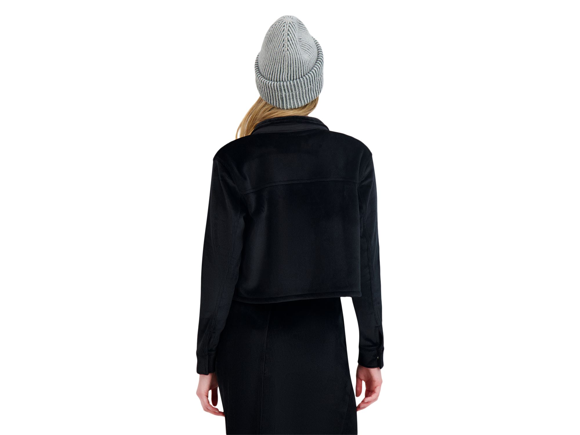 Rib Knit Velour Jacket — Image 3