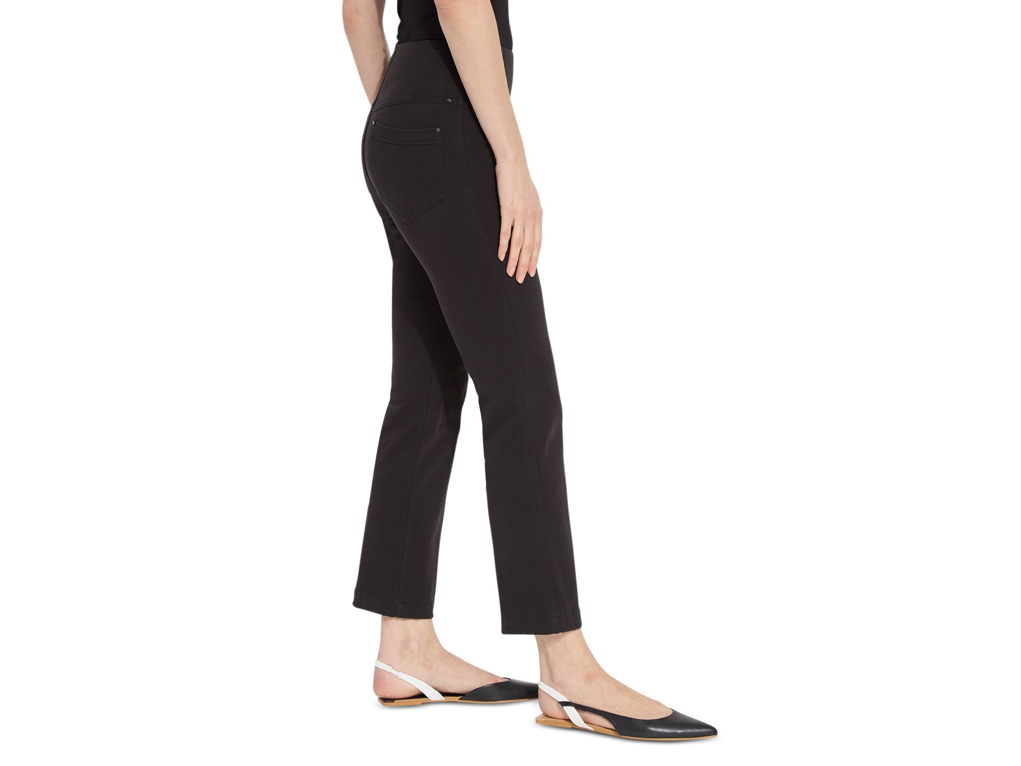 High Rise Ankle Baby Bootcut Jeans in Black — Image 5