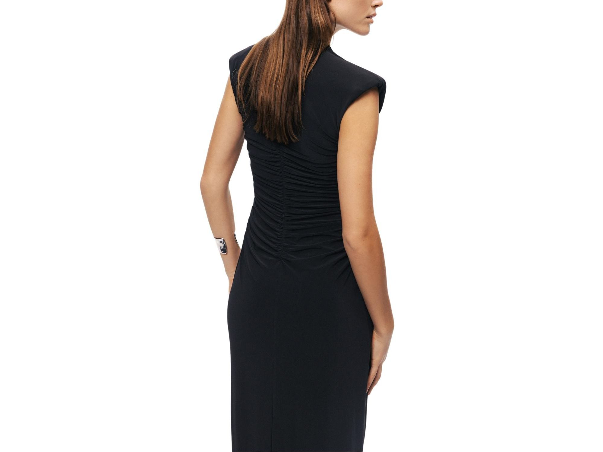 Ruched Deep V-Neck Maxi Dress — Image 3