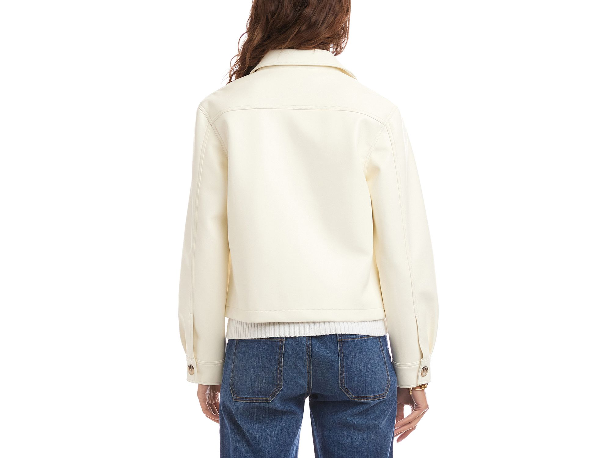 Faux Leather Cropped Jacket — Image 3