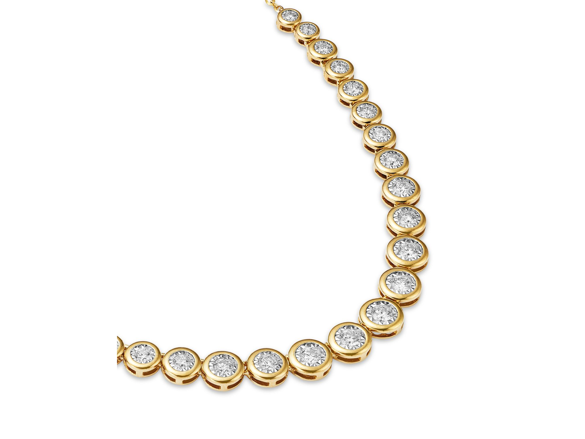 Diamond Graduated Bezel Collar Necklace in 14K White Gold, 1.3 tcw — Image 3
