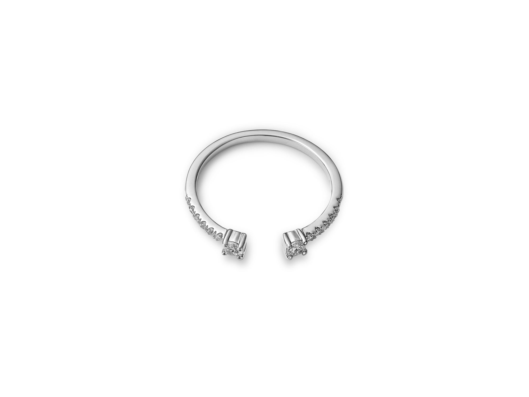 Diamond Cuff Ring in 14K White Gold, 0.25 tcw — Image 3