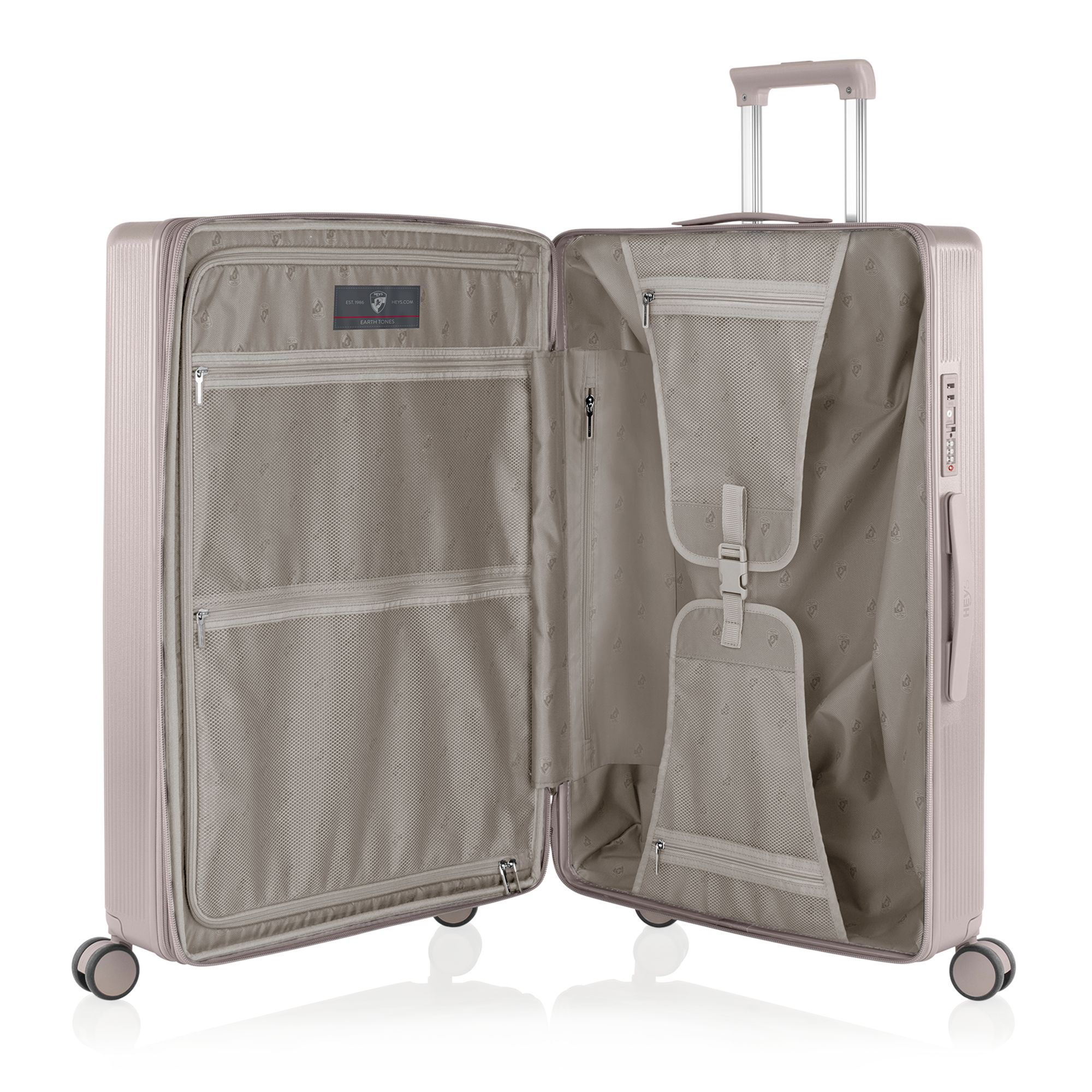 Earth Tones Large Upright Expandable Spinner Suitcase — Image 4