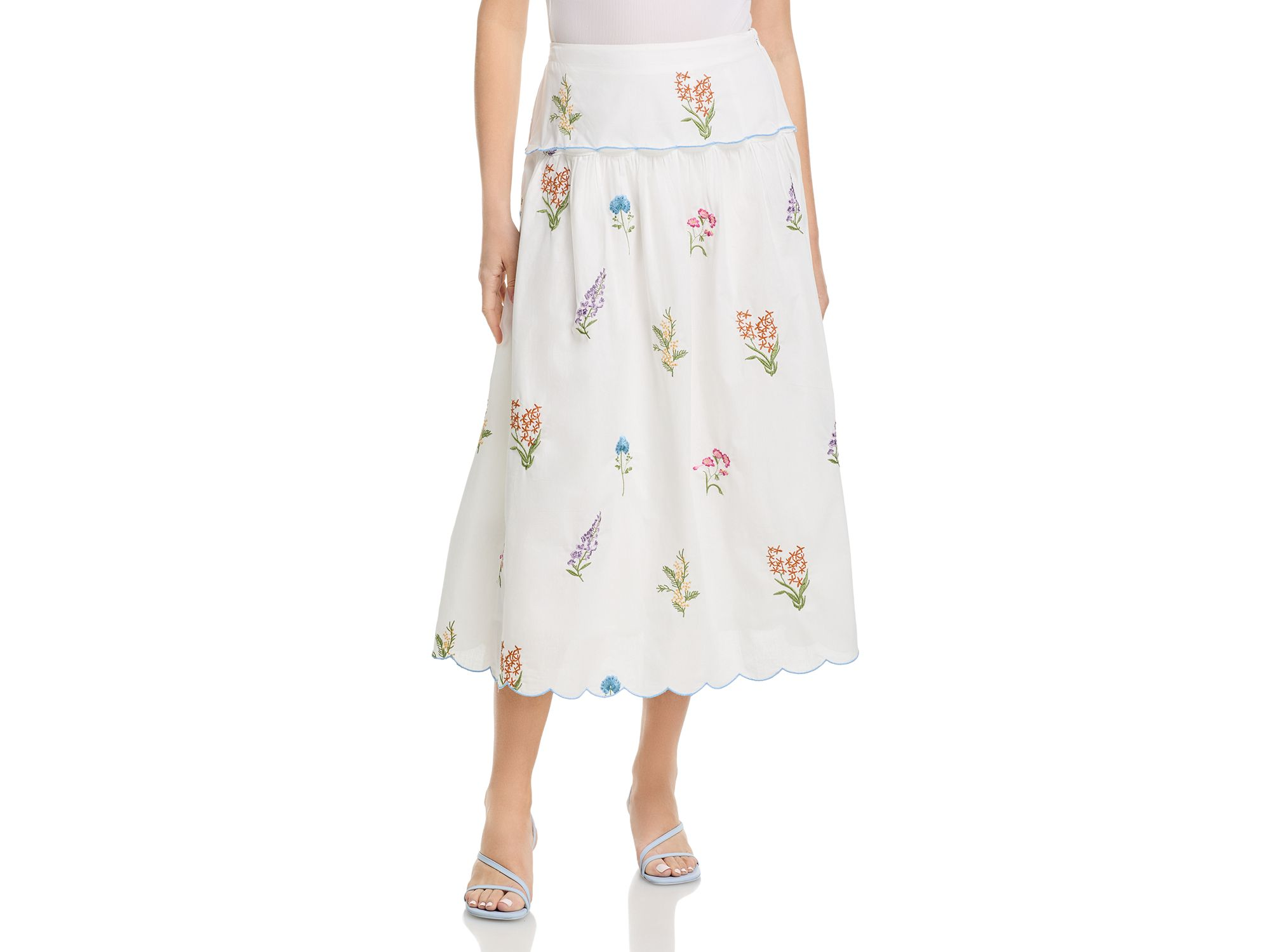 Embroidered Scallop Tank & Midi Skirt Set - Exclusive — Image 7