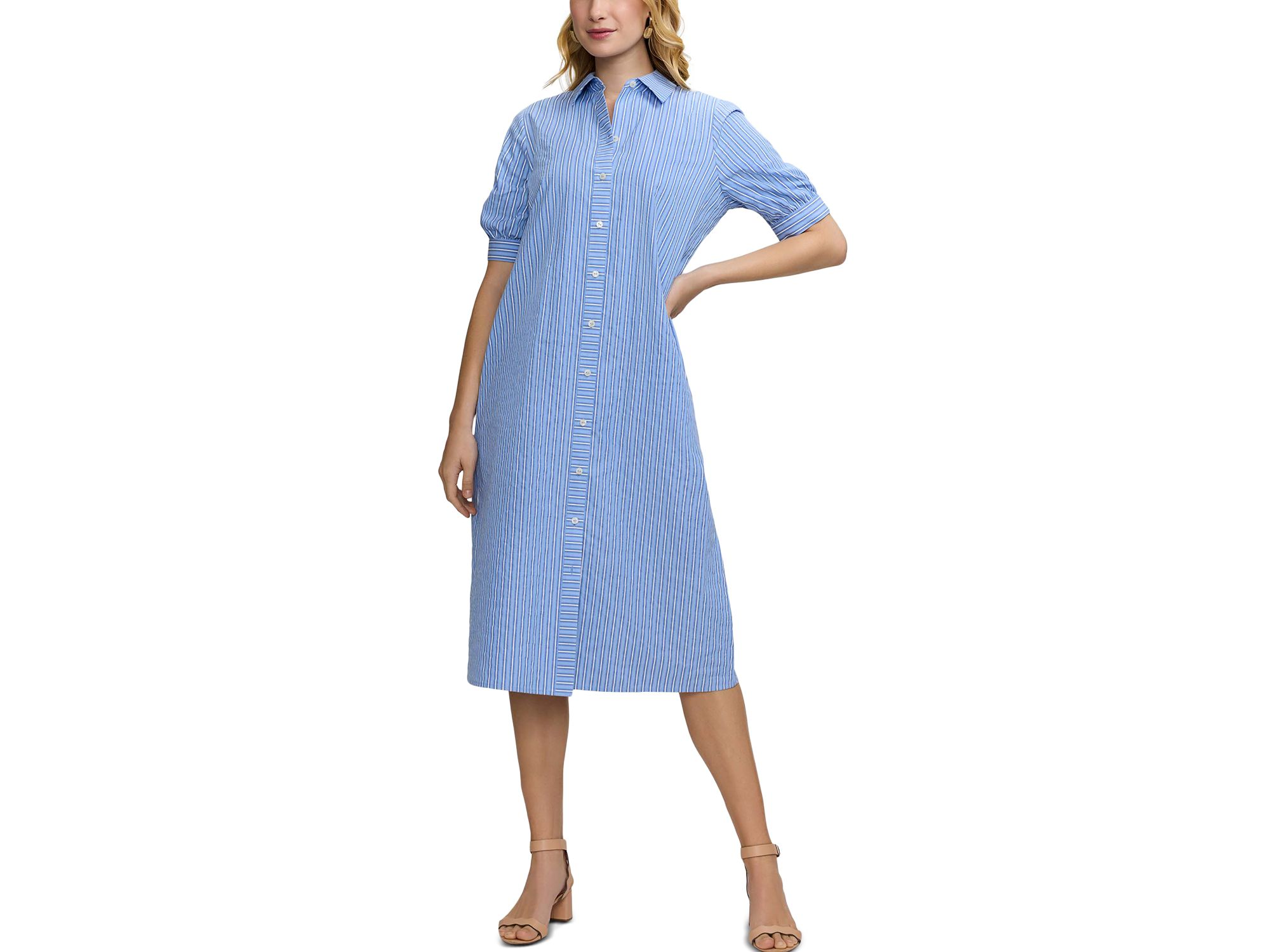 Esther Elbow Sleeve Stripe Dress — Image 3