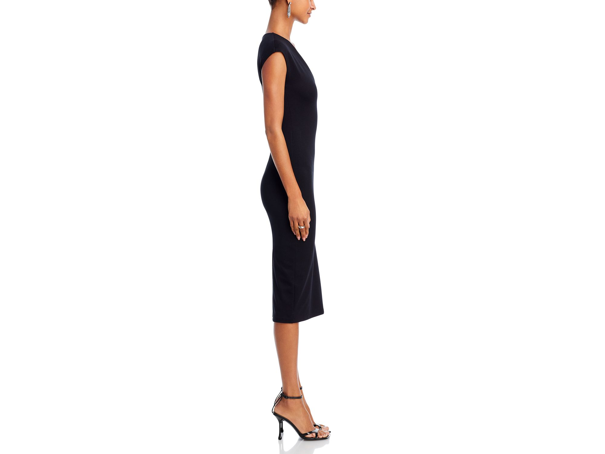 V Neck Ponte Short Sleeved Midi Dress - Exclusive — Image 6