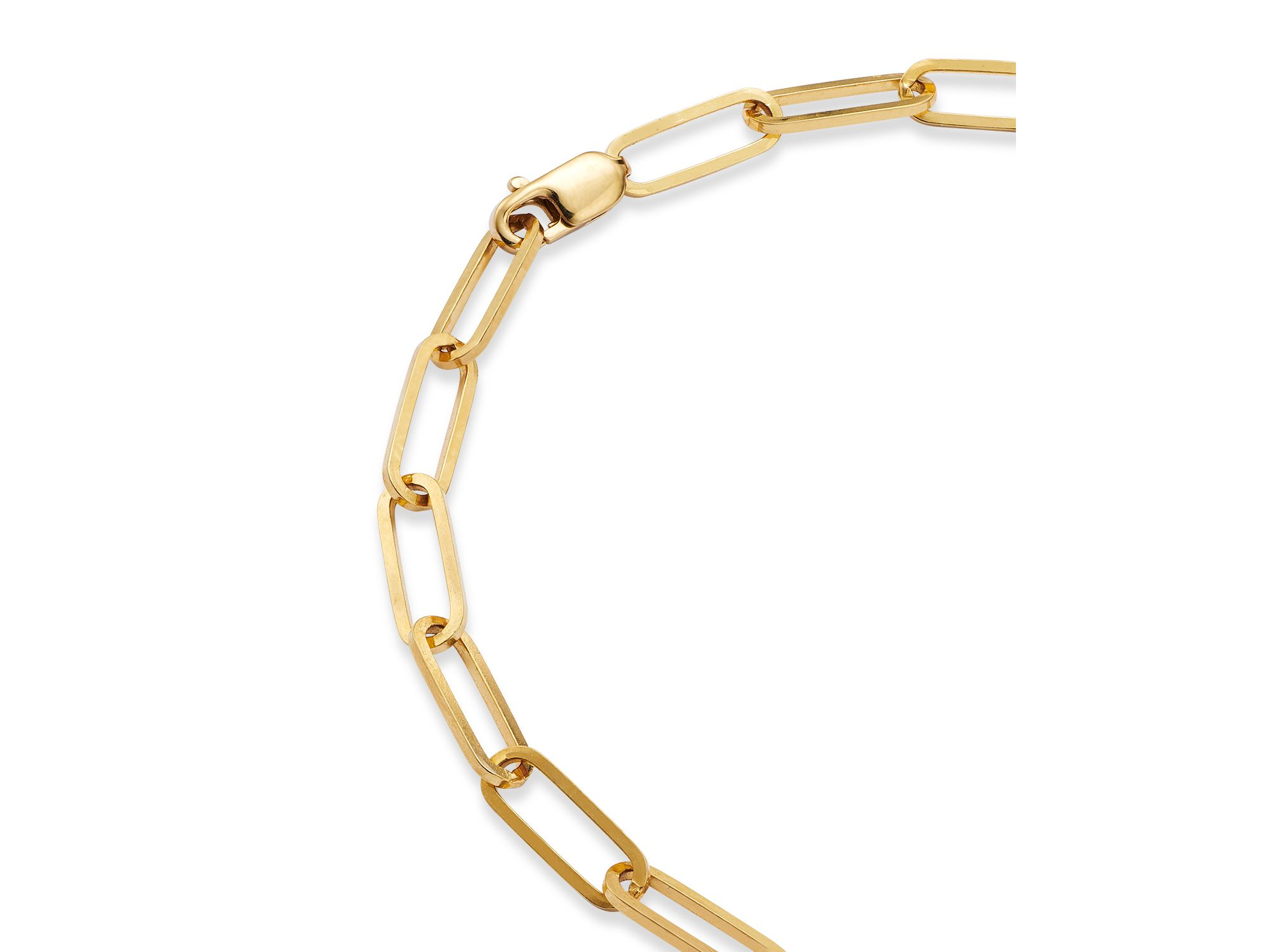 Diamond Triple Link Paperclip Bracelet in 14K White & Yellow Gold, 0.50 tcw — Image 4