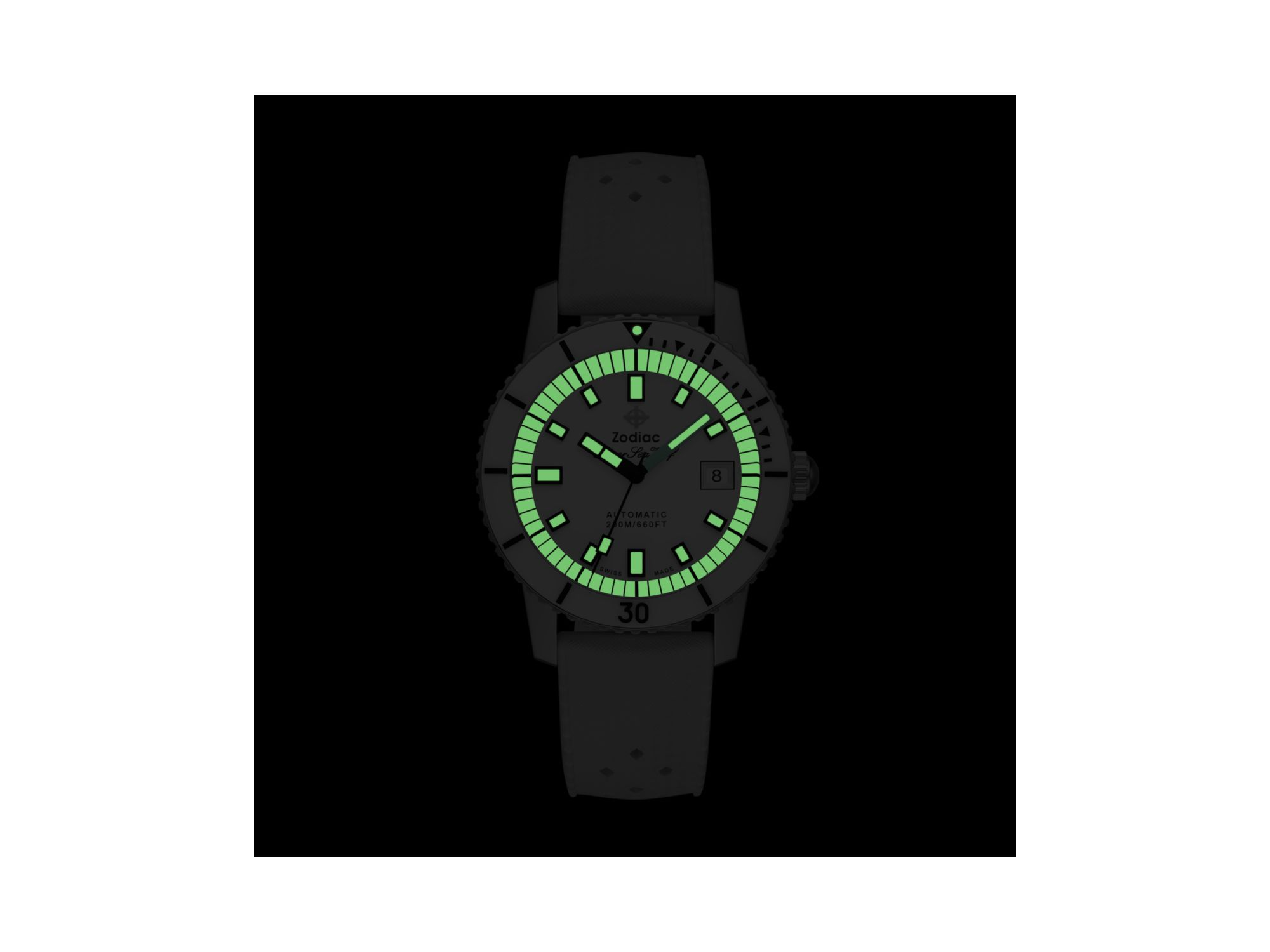 Compression Diver Automatic White Rubber Watch, 40mm — Image 7