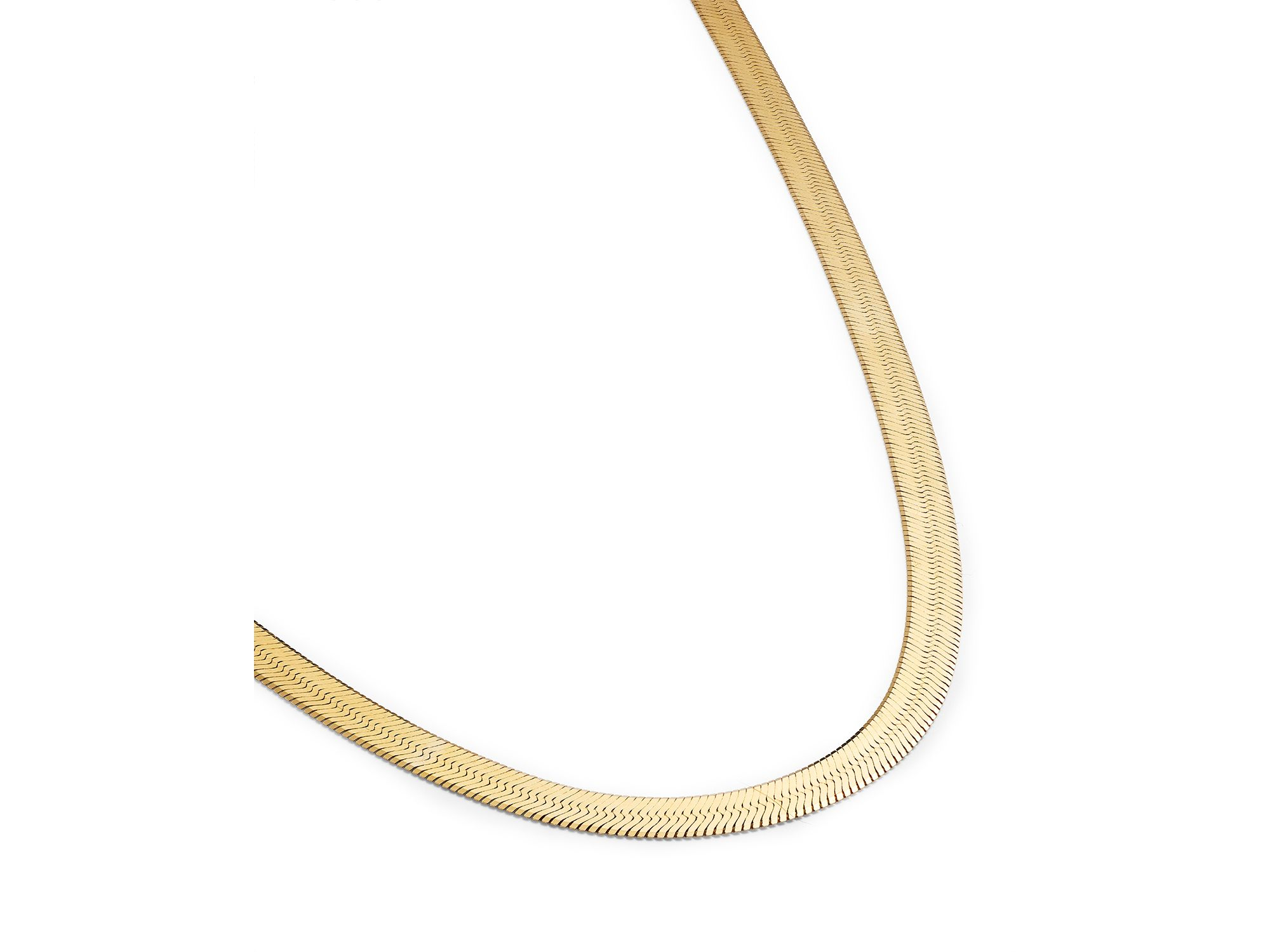 Men's 14K Yellow Gold 5mm Herringbone Chain Necklace — Image 4
