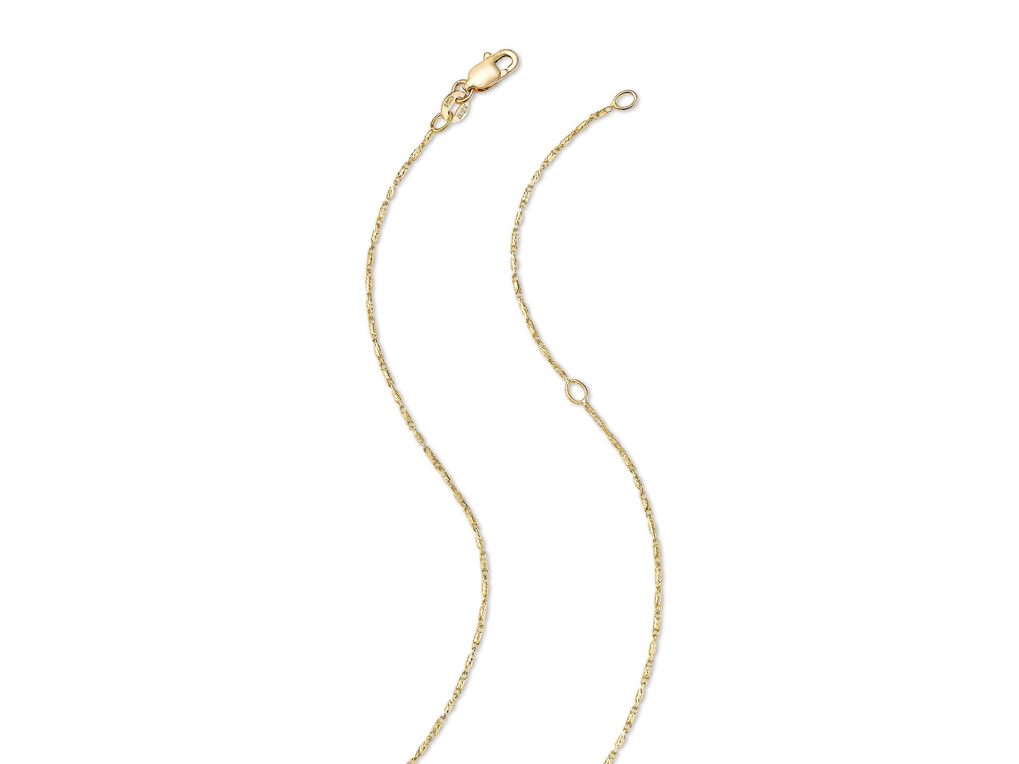 Blue Sapphire & Diamond Flower Pendant Necklace in 14K Yellow Gold, 18" — Image 4