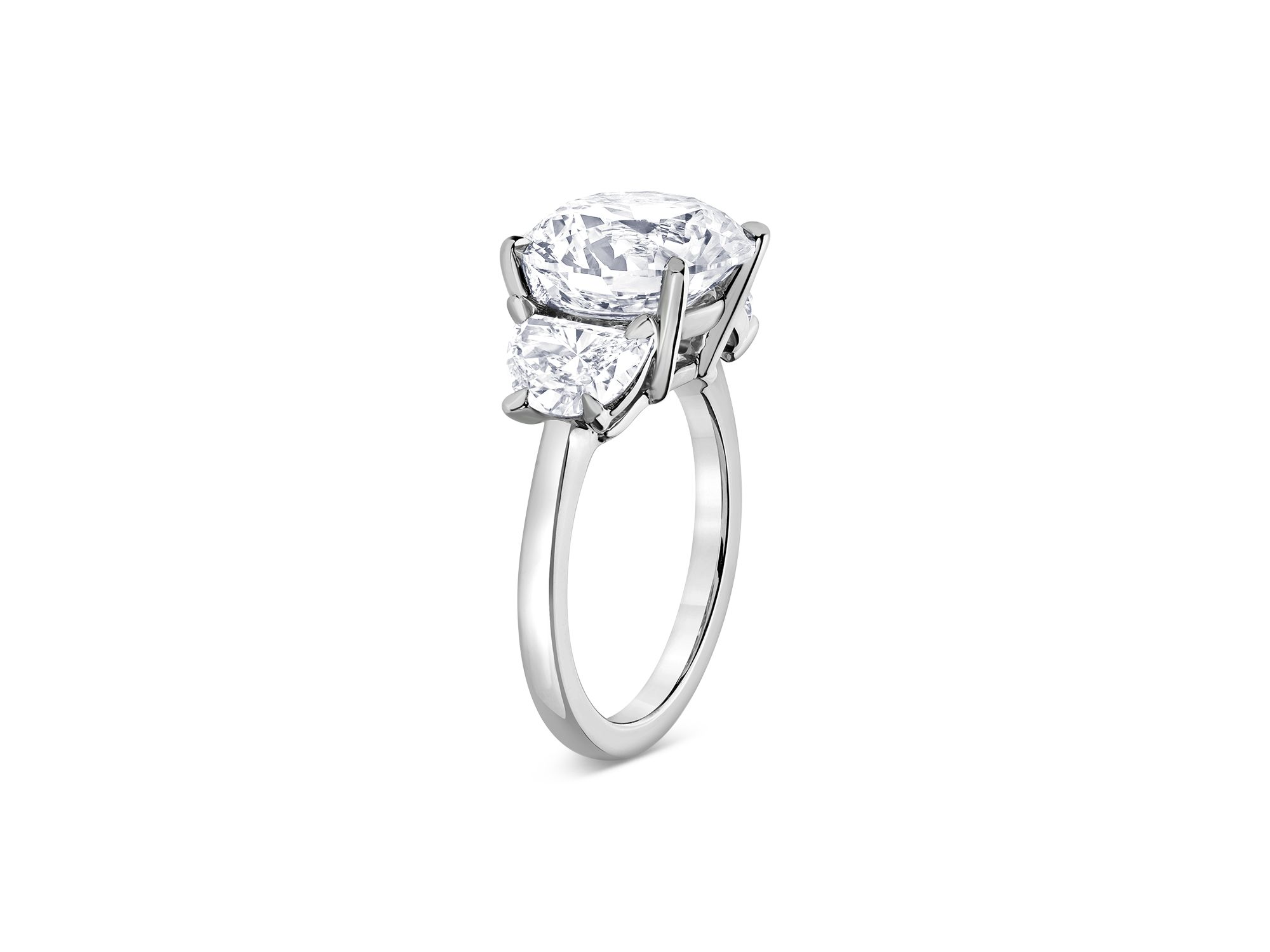 Certified Lab Grown Diamond Round & Fancy Cut Engagement Ring in 18K White Gold, 7.80 tcw — Image 3
