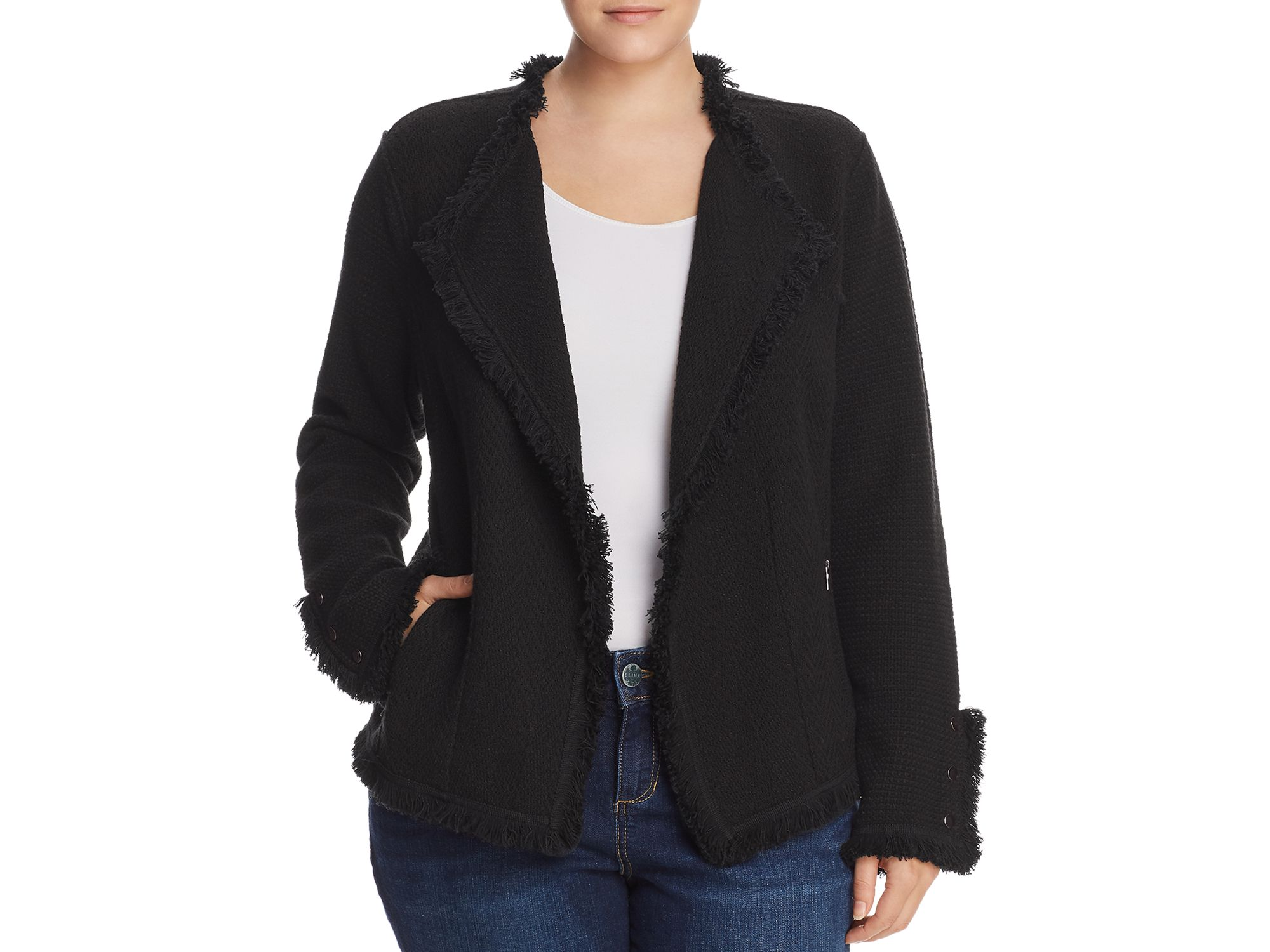 Fringe Mix Knit Jacket - Image 1