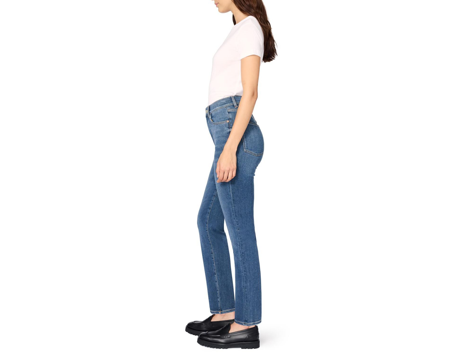 ASE Stretch High Rise Straight Jean in Takeoff — Image 5