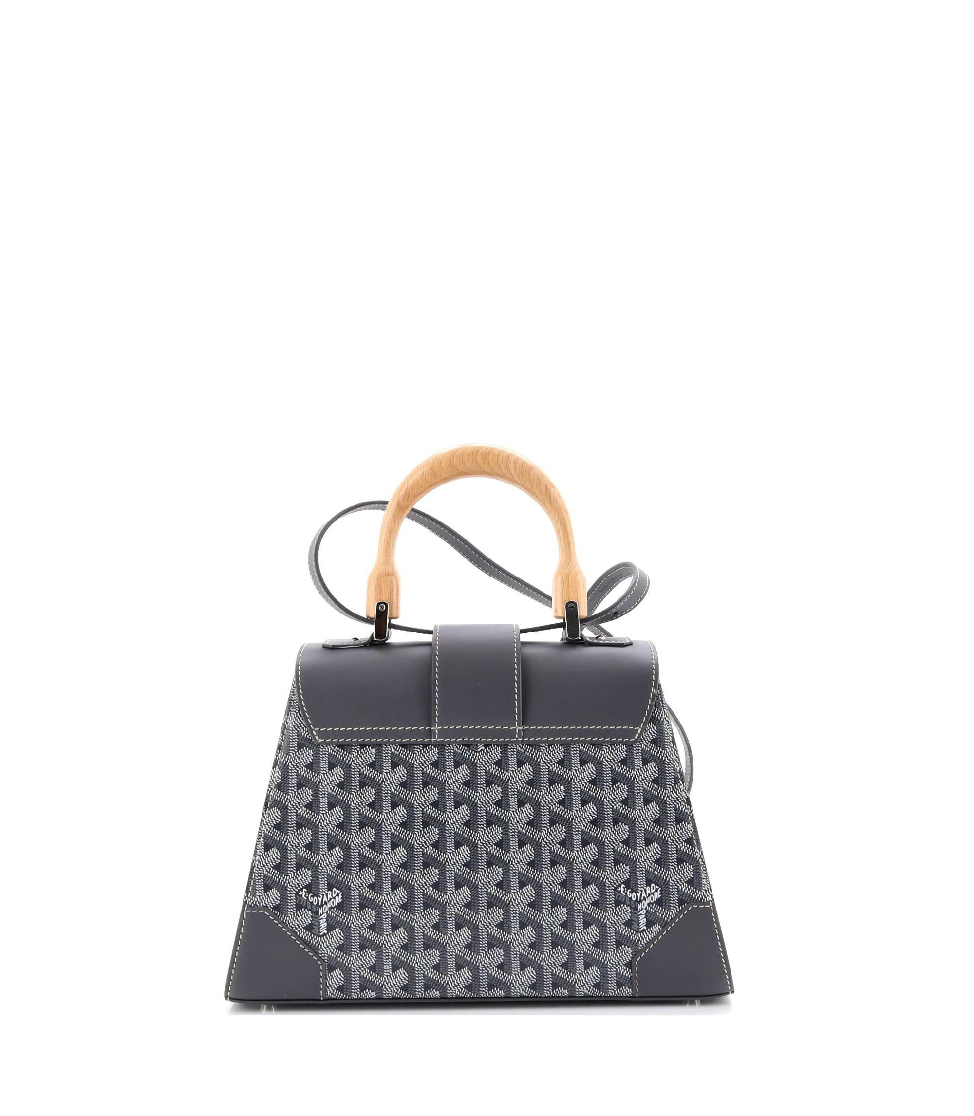 PM Saigon Top Handle Bag Coated Canvas with Leather — Image 3