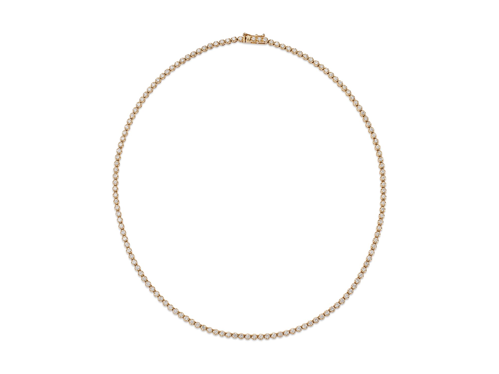 Diamond Crown Set Tennis Necklace in 14K Yellow Gold, 4.0-8.0 tcw — Image 8